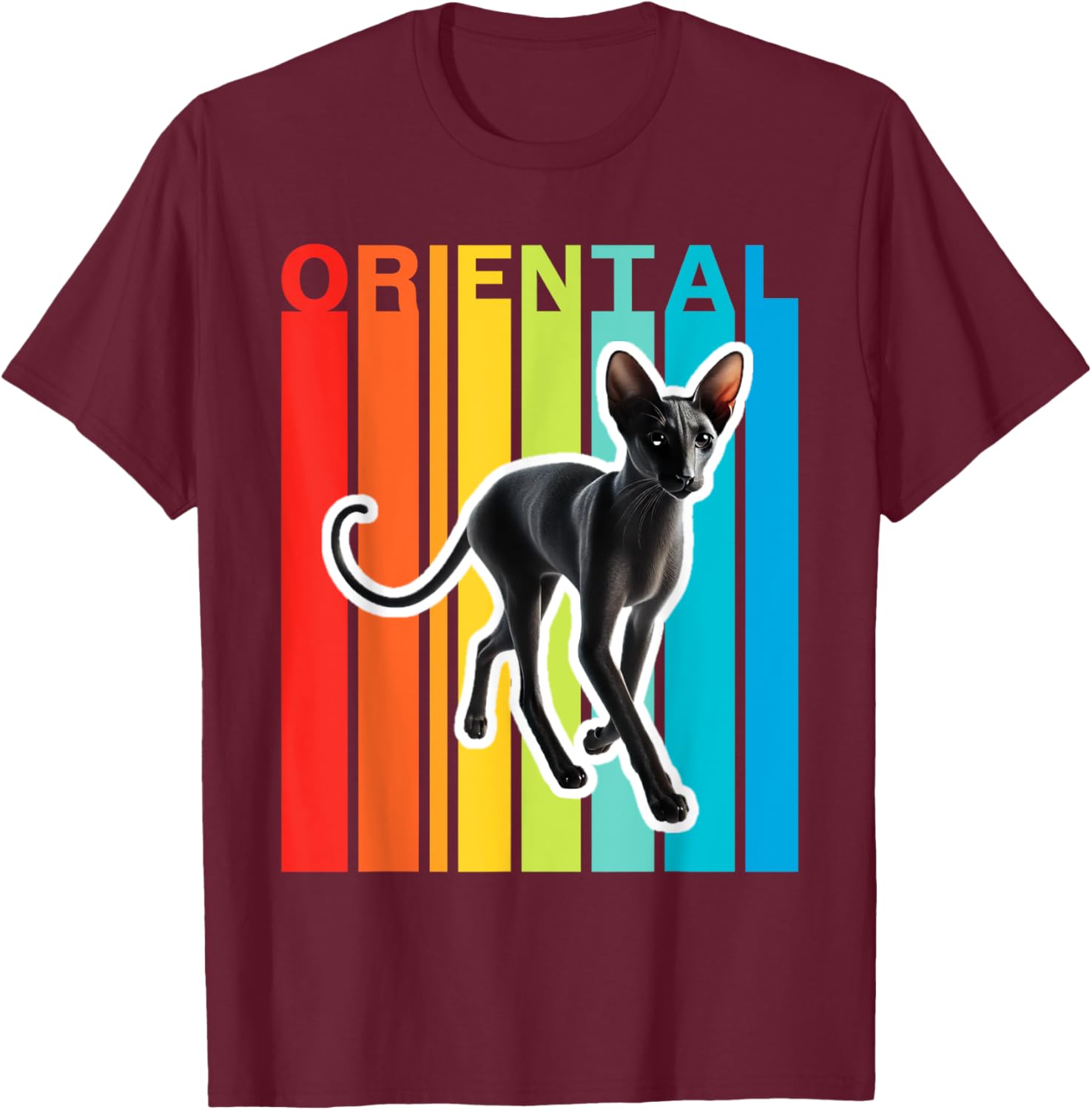 Colorful Oriental Cat T-Shirt for Cat Lovers – Trendy and Fun Apparel - 8