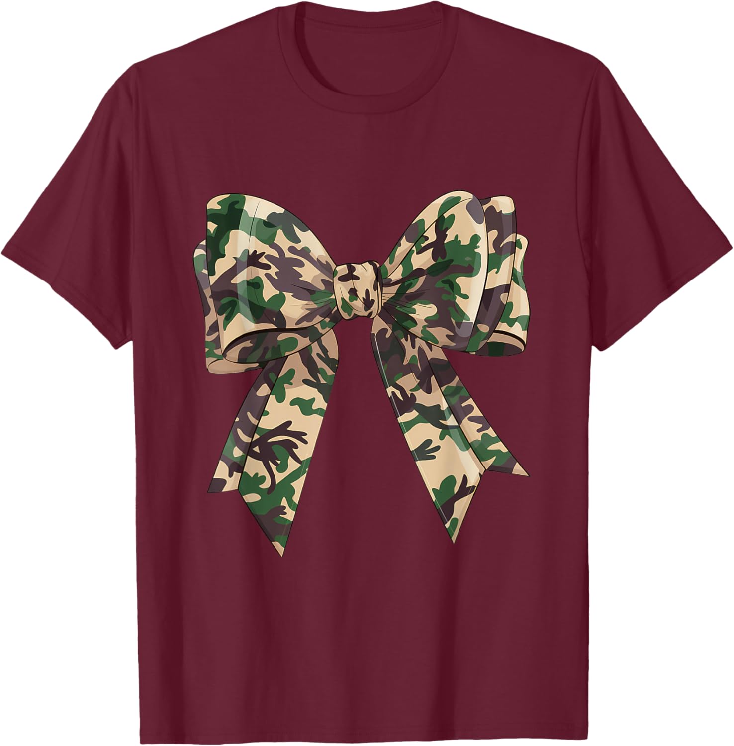 Chic Camouflage Bow Coquette T-Shirt for Hunting Women and Girls - 3