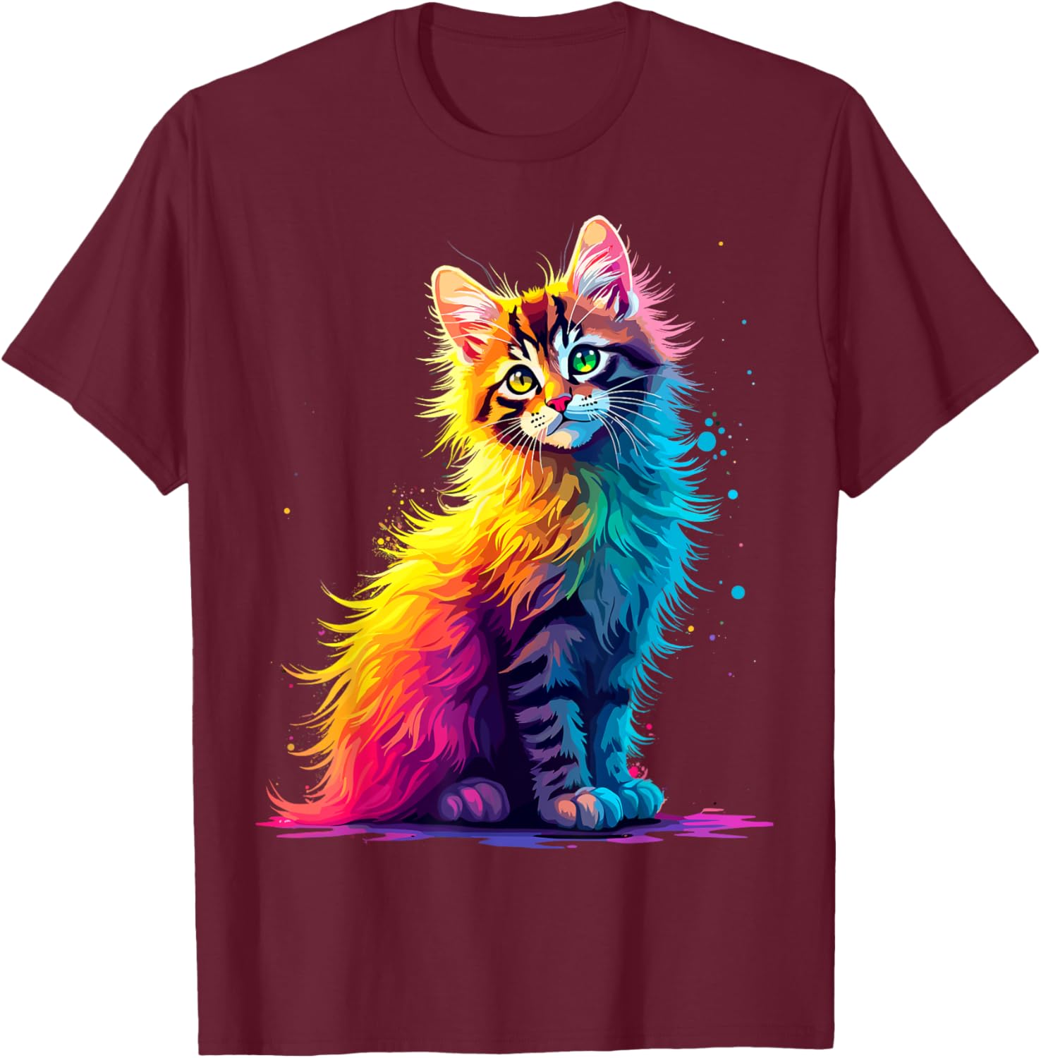 Colorful Cute Kitty T-Shirt for Cat Lovers - Fun Pop Art Design for All Ages - 20