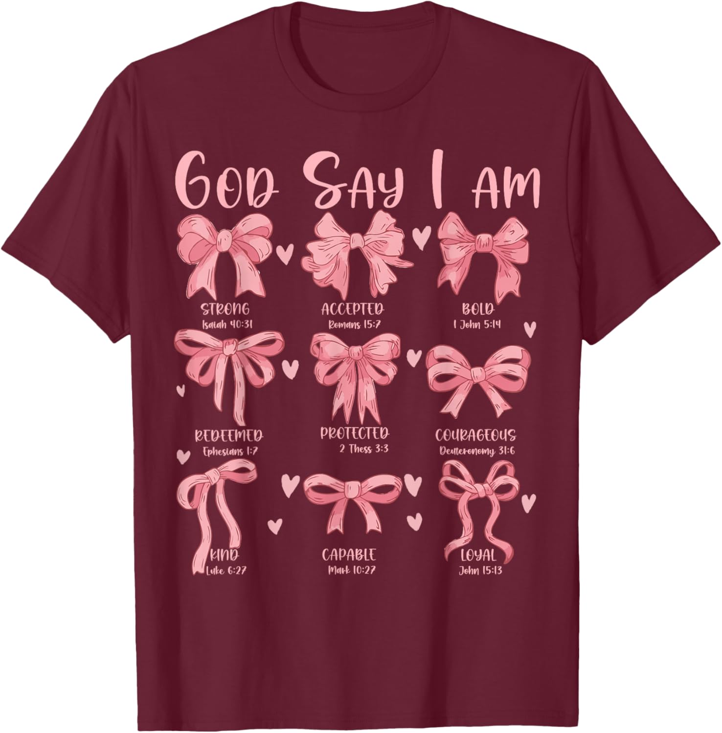 Cute Coquette Bow Christian Girls T-Shirt with Jesus for Church Wear - 2
