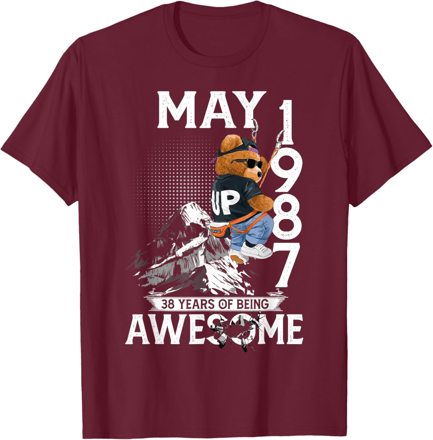 38th Birthday Bear Legends May 1987 T-Shirt for Men Casual Wear - 27