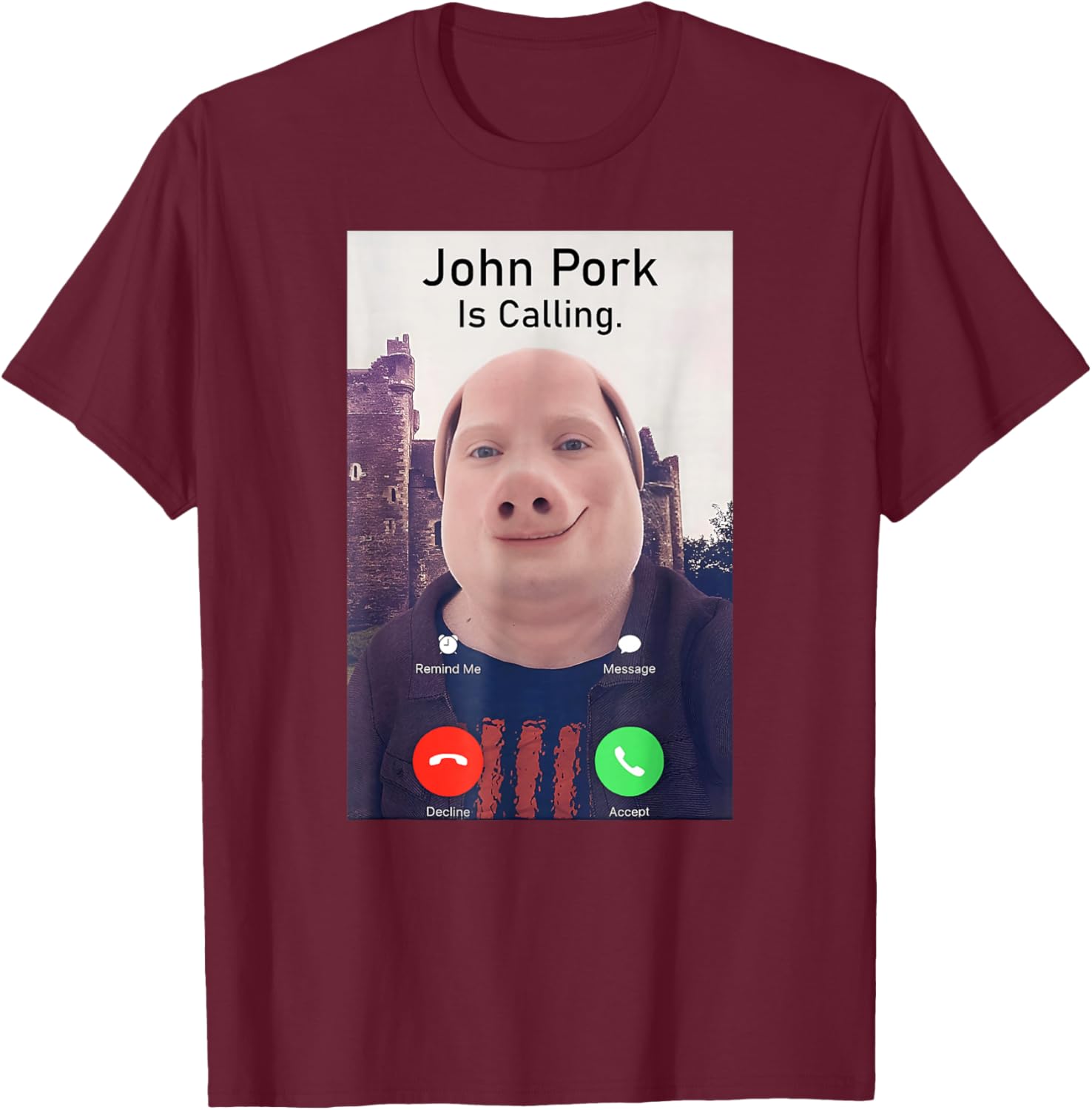 John Pork Is Calling Funny Sarcastic Answer Phone Humor T-Shirt - 2