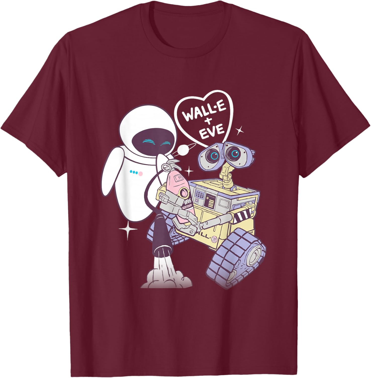 Disney Wall-E and EVE Valentine's Day Love Heart T-Shirt for Couples - 1