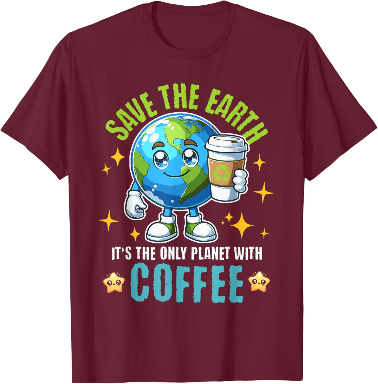 Save the Earth Coffee T-Shirt for Earth Day 2025 - Eco-Friendly Style - 8