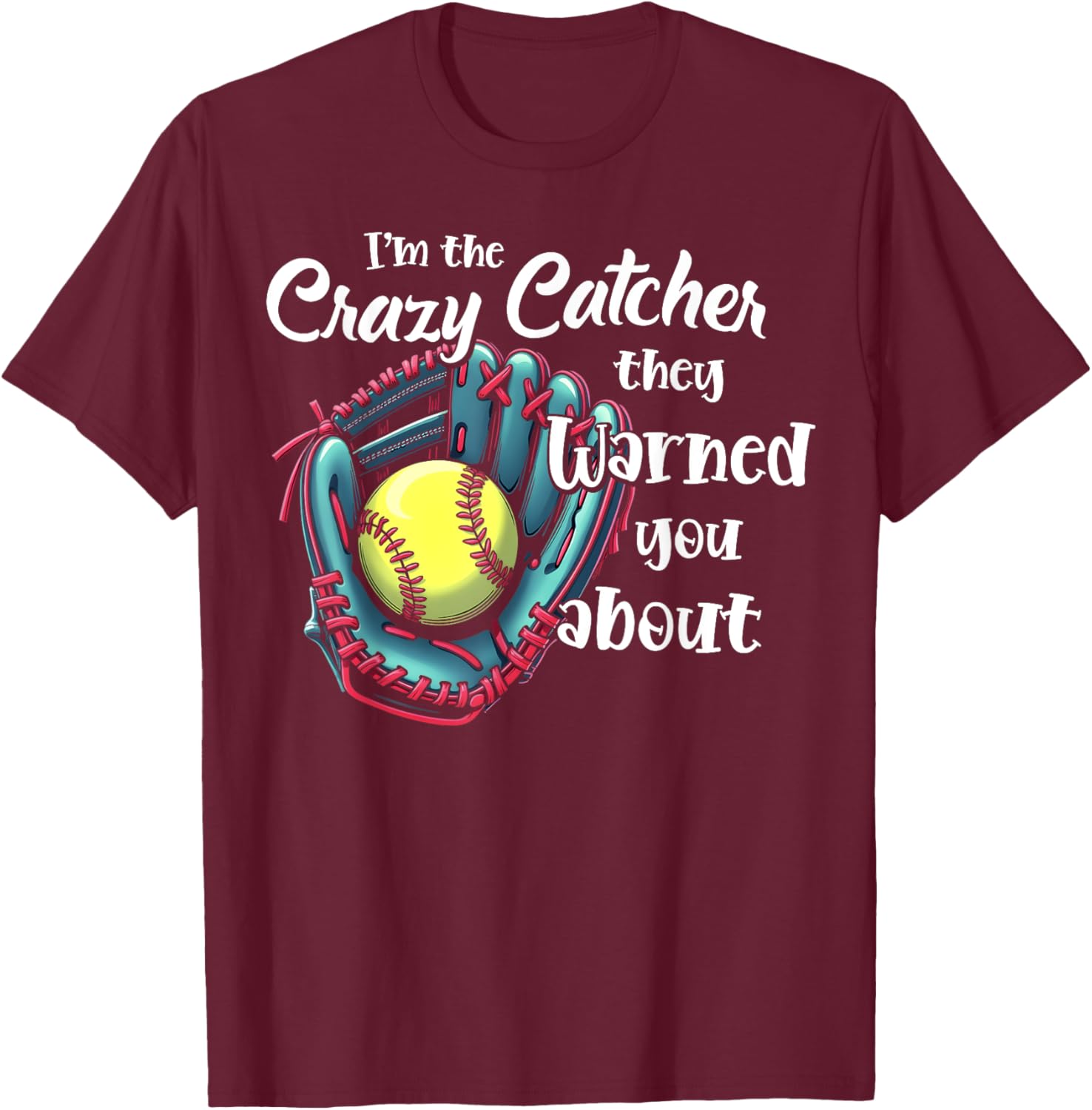 Funny Softball Glove T-Shirt for Girls Game Day Sports Apparel - 12