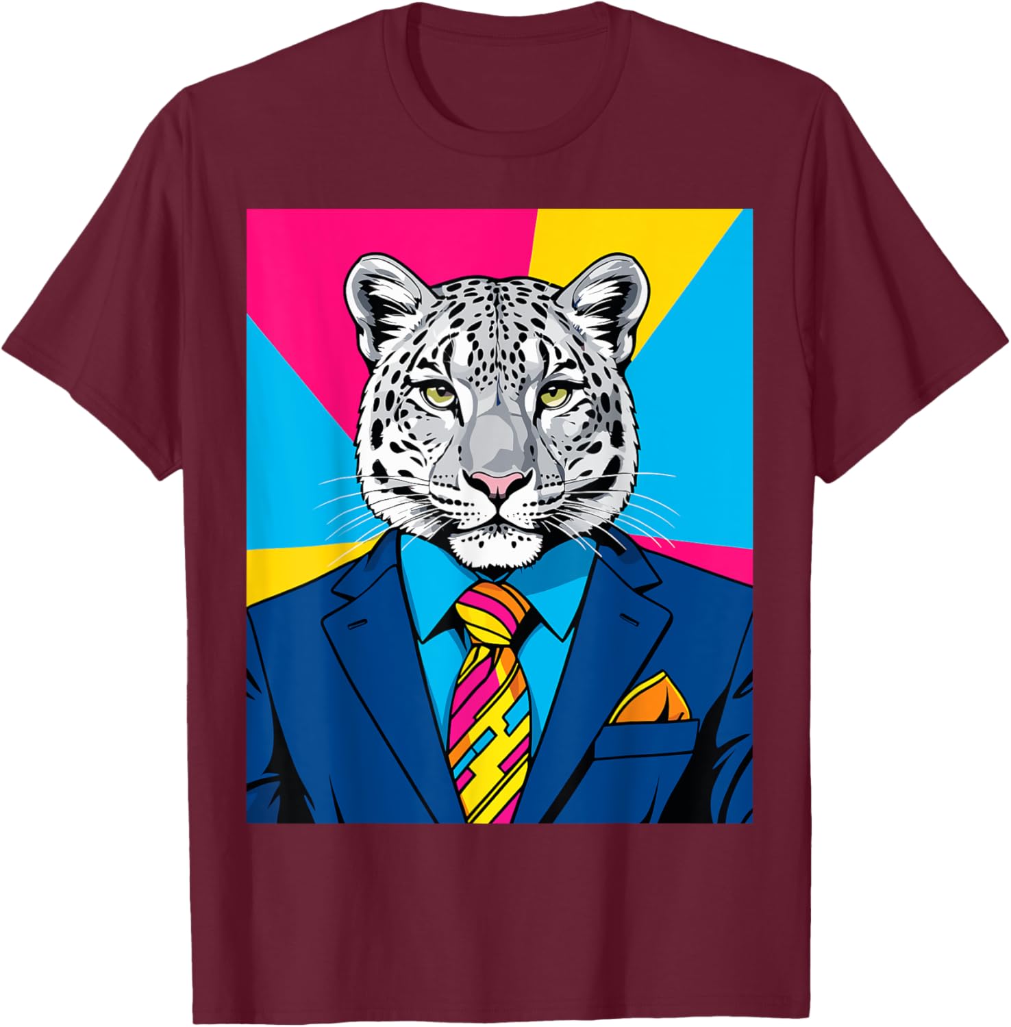 Pop Art Snow Leopard Business Suit T-Shirt Trendy Unique Fashion Wear - 24