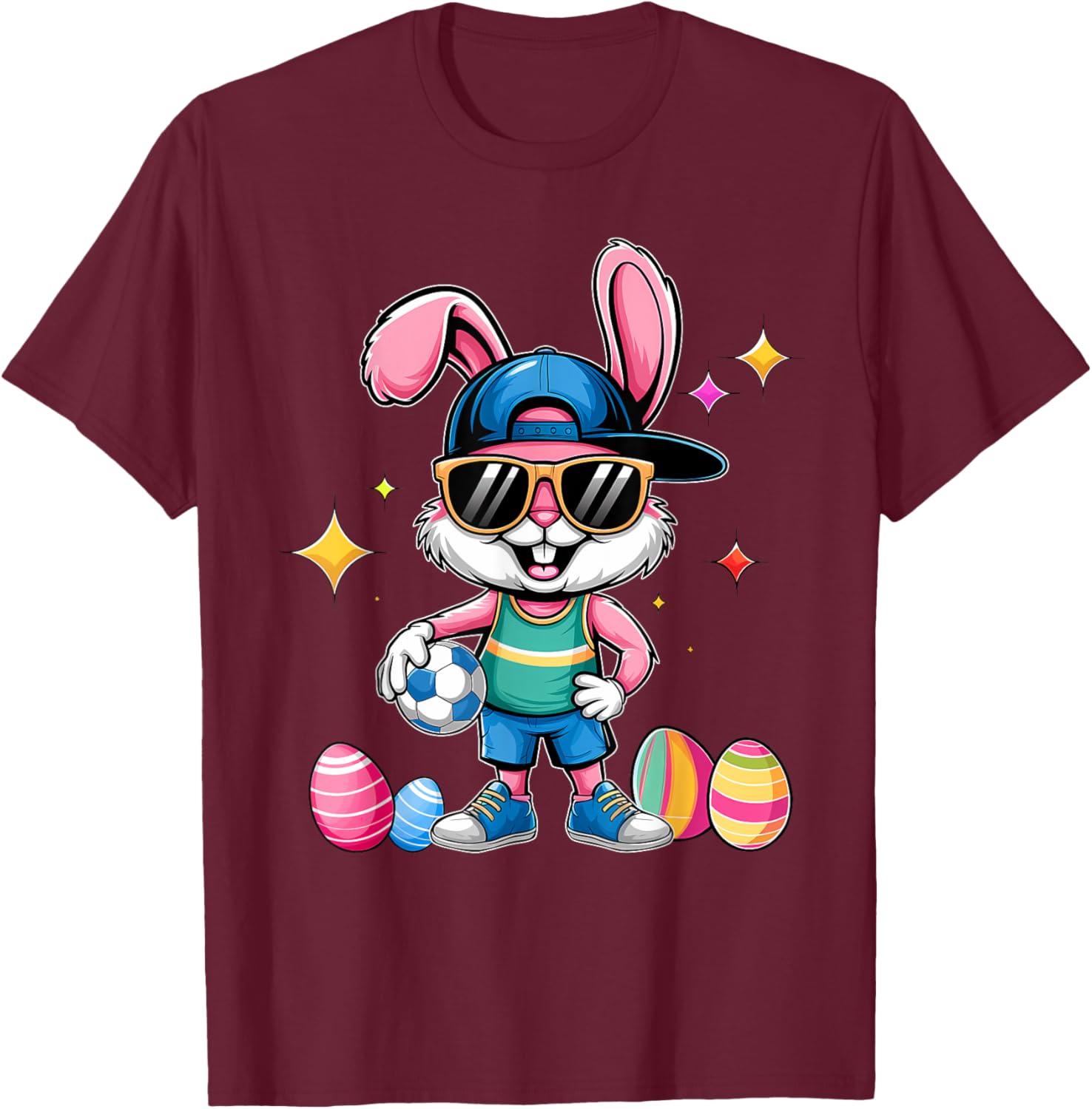 Happy Easter Bunny Soccer Kids T-Shirt for Boys Fun Sports Wear - 5