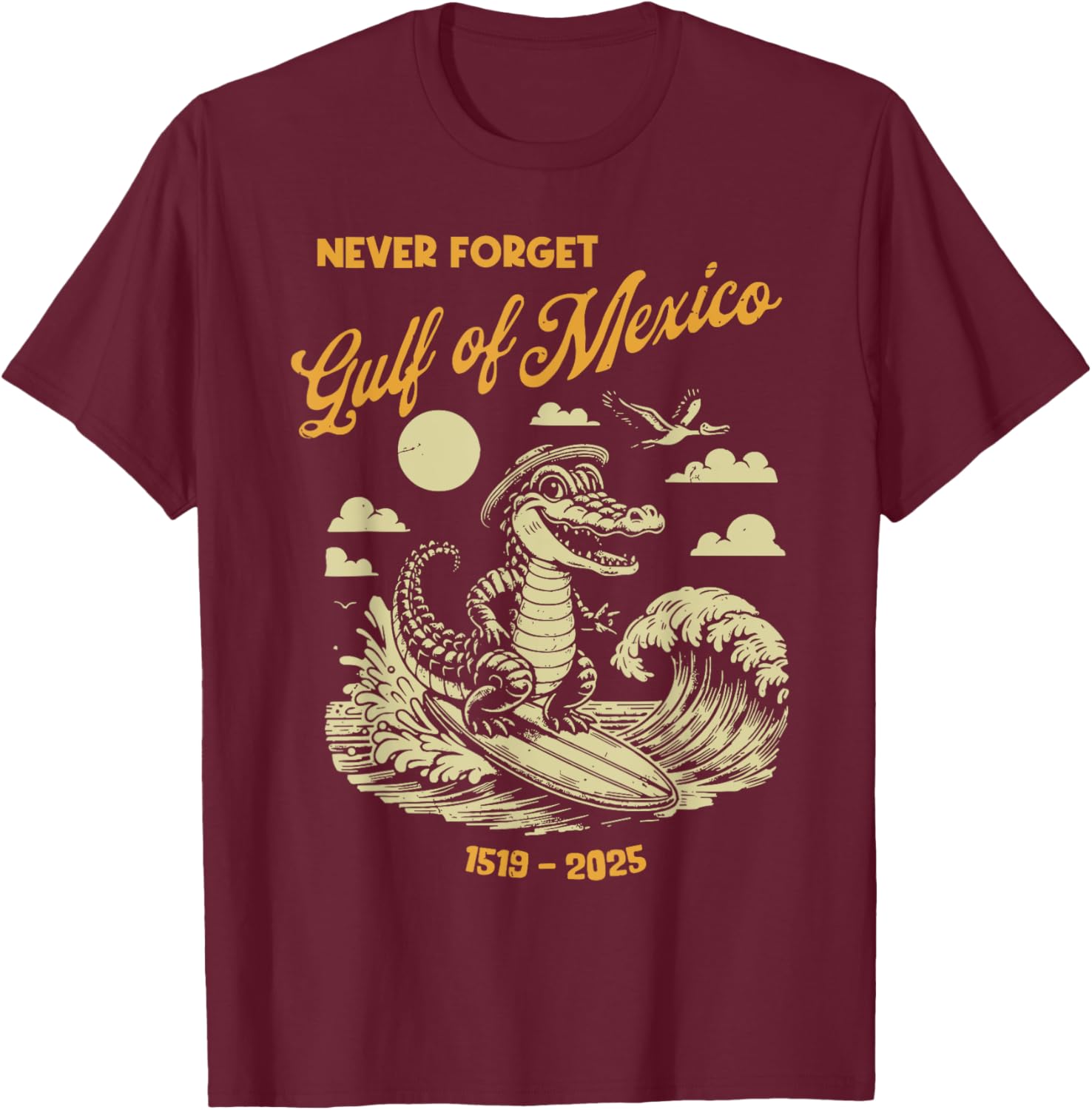 Gulf of Mexico Crocodile T-Shirt for USA Lovers - Fun Casual Wear - 9