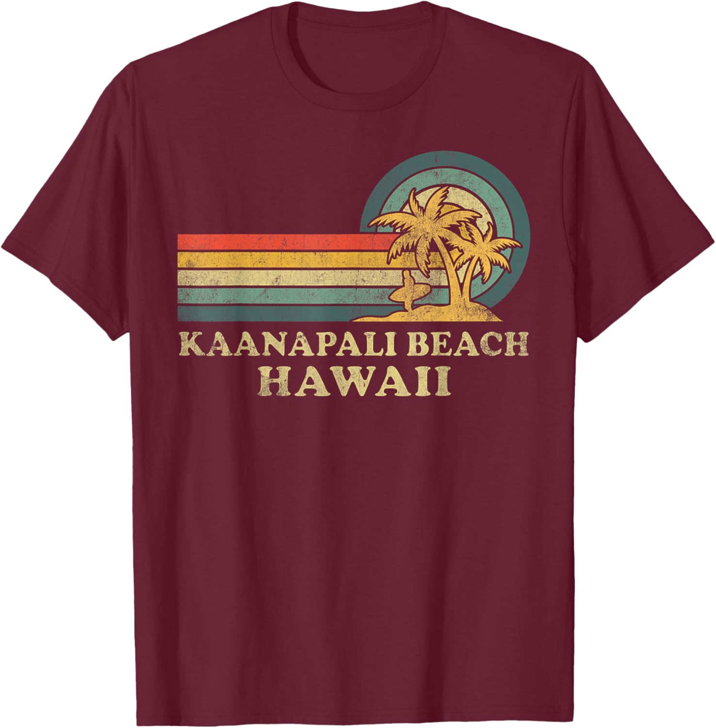 Kaanapali Beach Vintage Palm Tree Family Vacation T-Shirt for Fun Getaways - 19