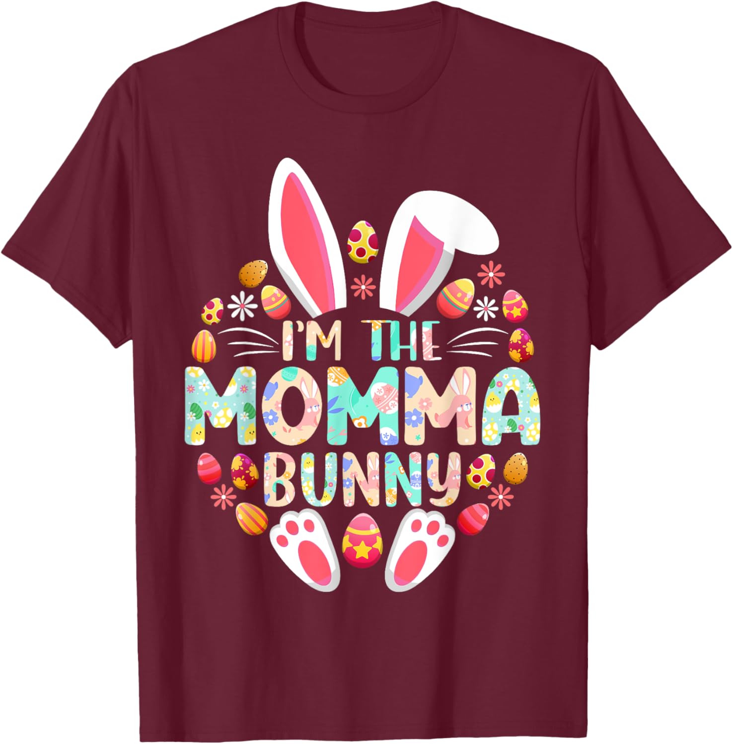 Funny I'm The Momma Bunny Family Matching Easter T-Shirt for Moms - 13