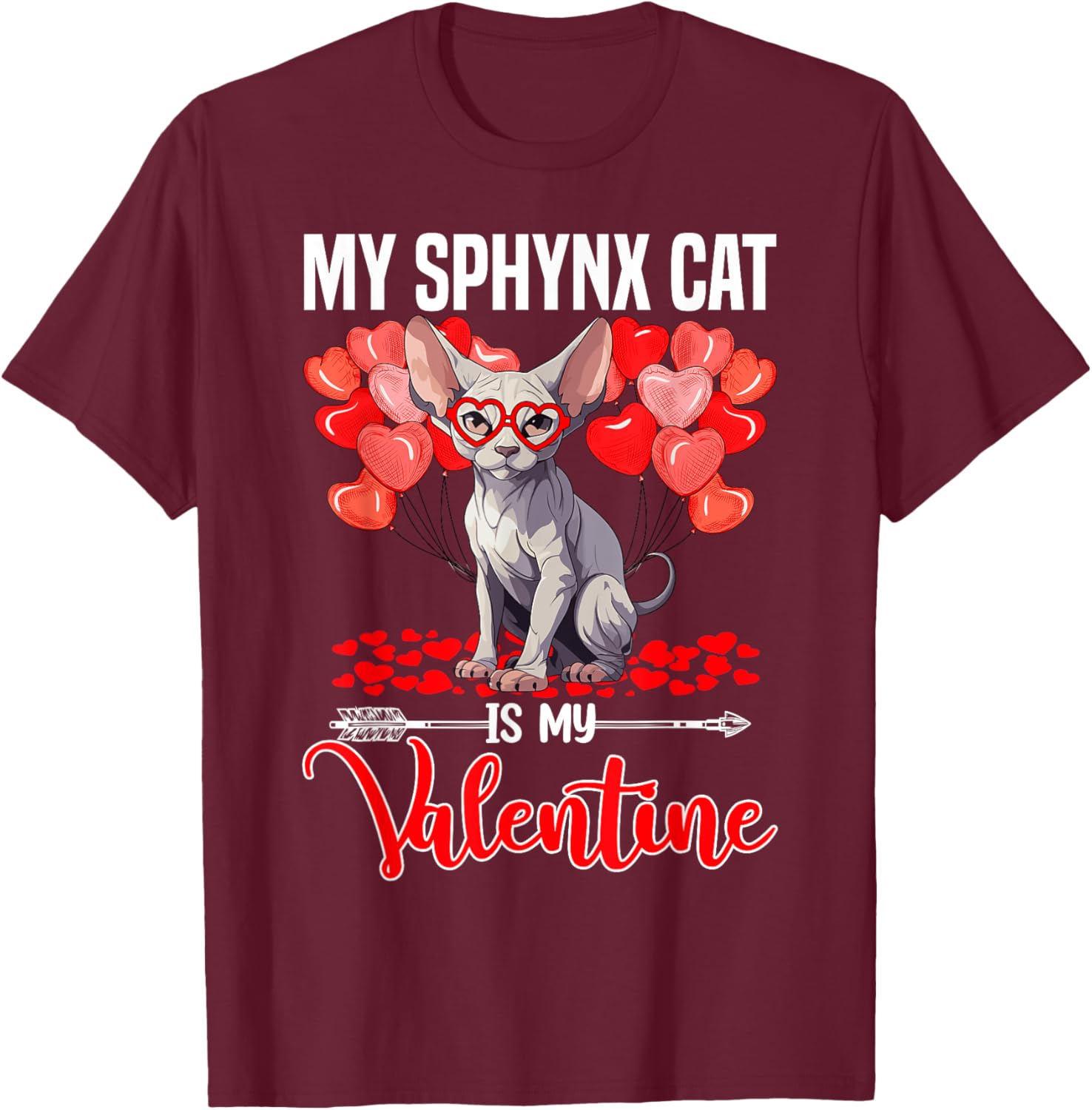 Cute Sphynx Cat Valentine T-Shirt for Boys and Girls - Perfect Gift! - 3