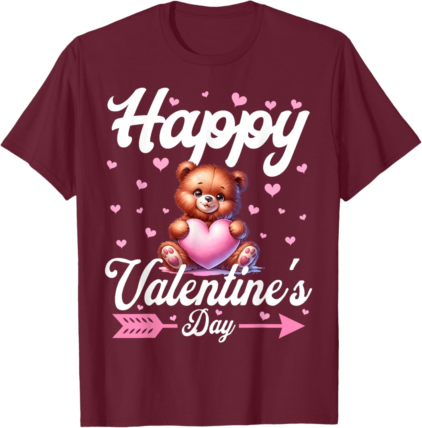 Cute Teddy Bear Holding Heart Happy Valentine's Day T-Shirt for Kids - 2