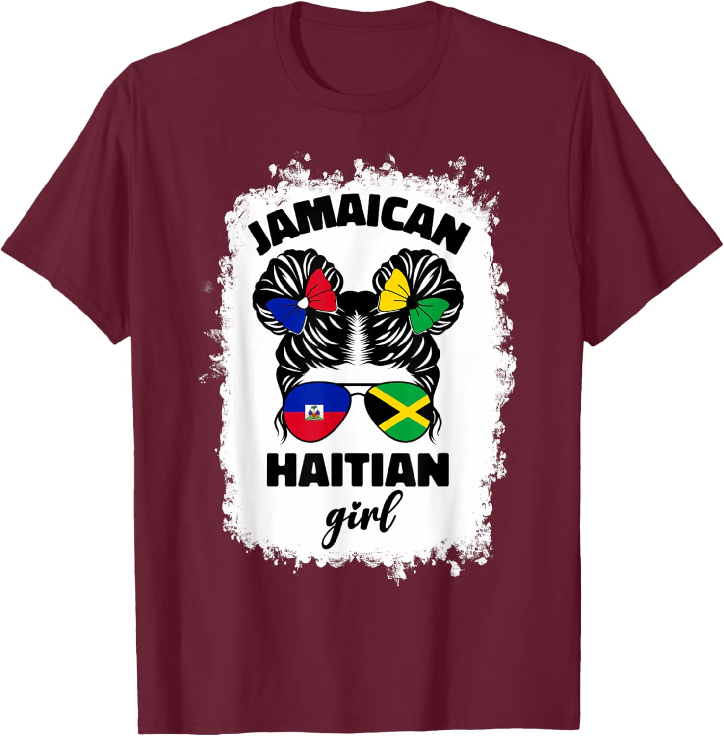 Half Jamaican Haitian Kids T-Shirt with Jamaica and Haiti Flag Design - 12