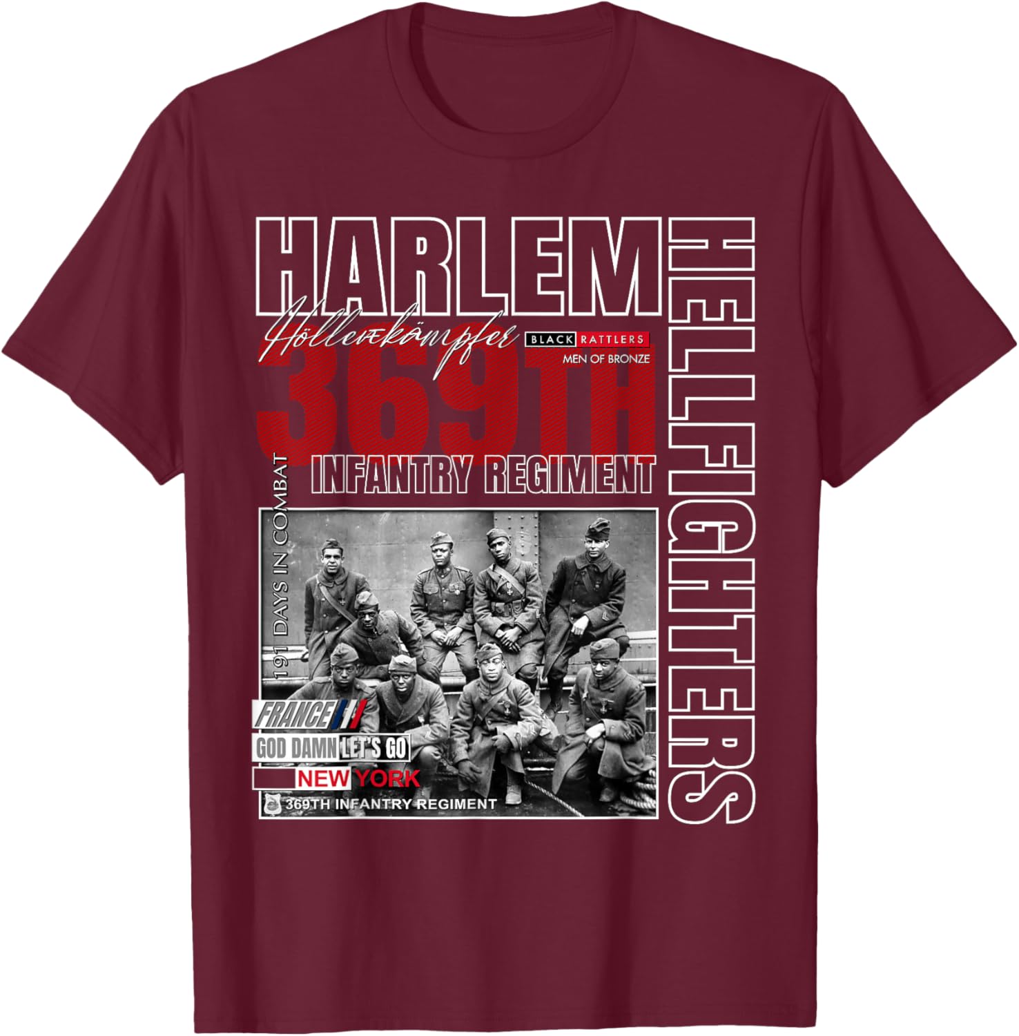 Harlem Hellfighters Tribute T-Shirt for Adults & Kids - Black Classic Fit - 11