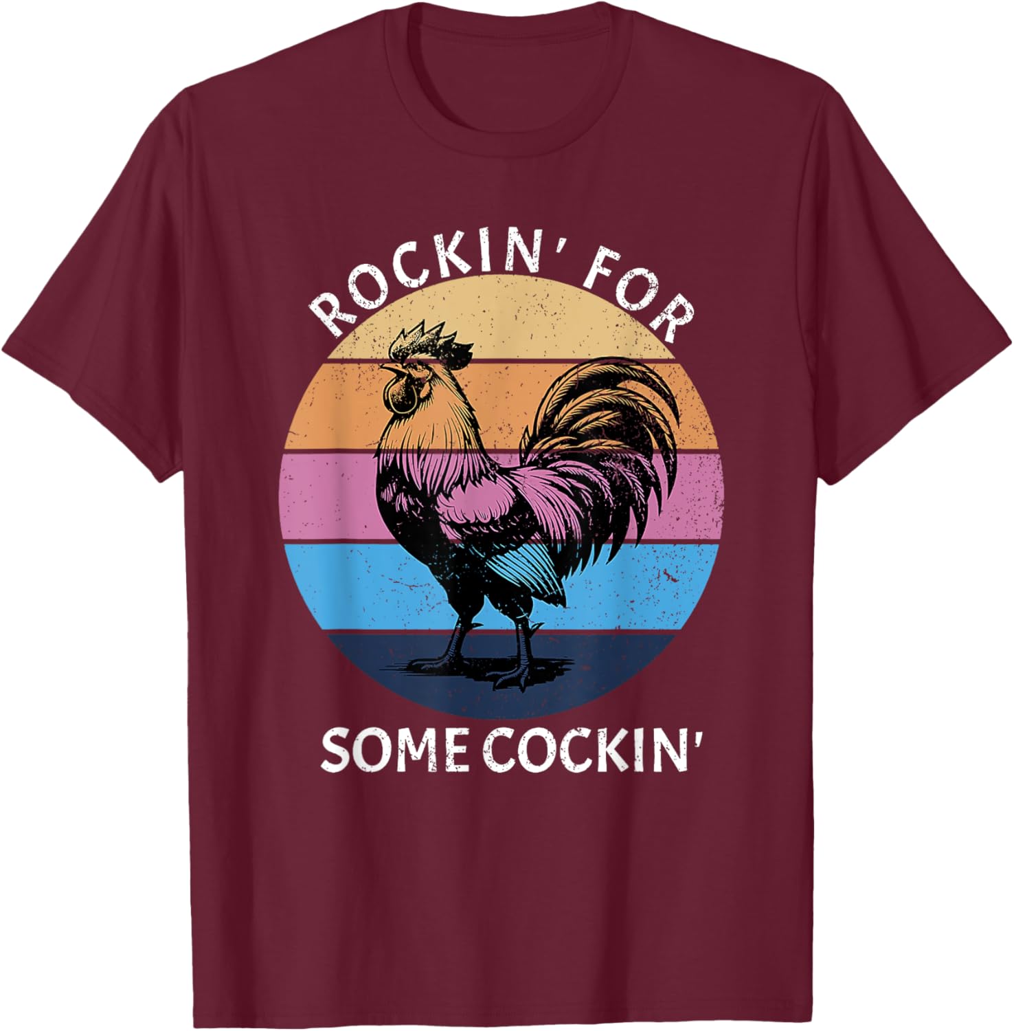 Funny Rockin Chicken T-Shirt for Lively & Fun-Casual Outfits - 12
