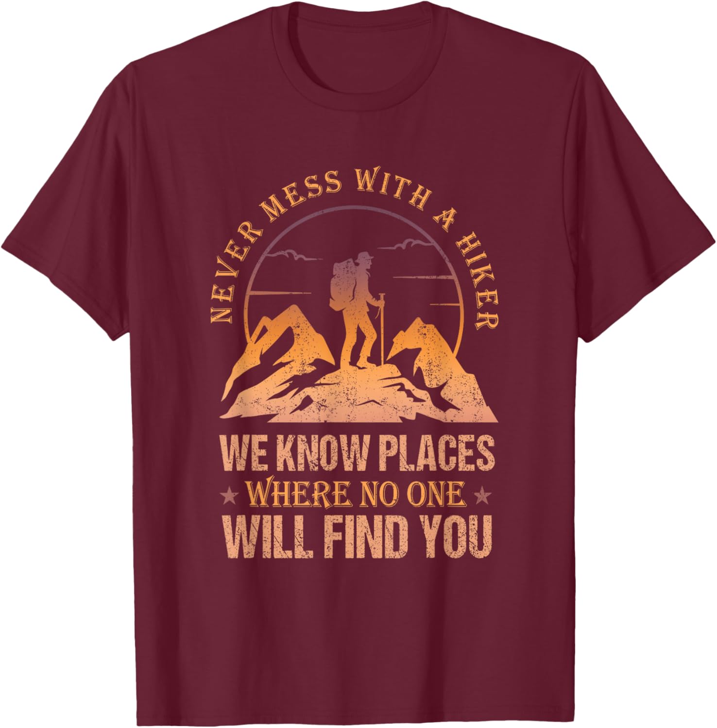 Funny Never Mess With A Hiker Retro T-Shirt for Outdoor Enthusiasts - 4
