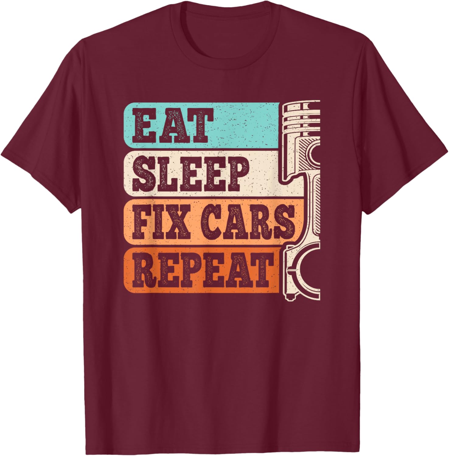 Retro Eat Sleep Fix Cars Repeat T-Shirt for Auto Mechanics Men - 10