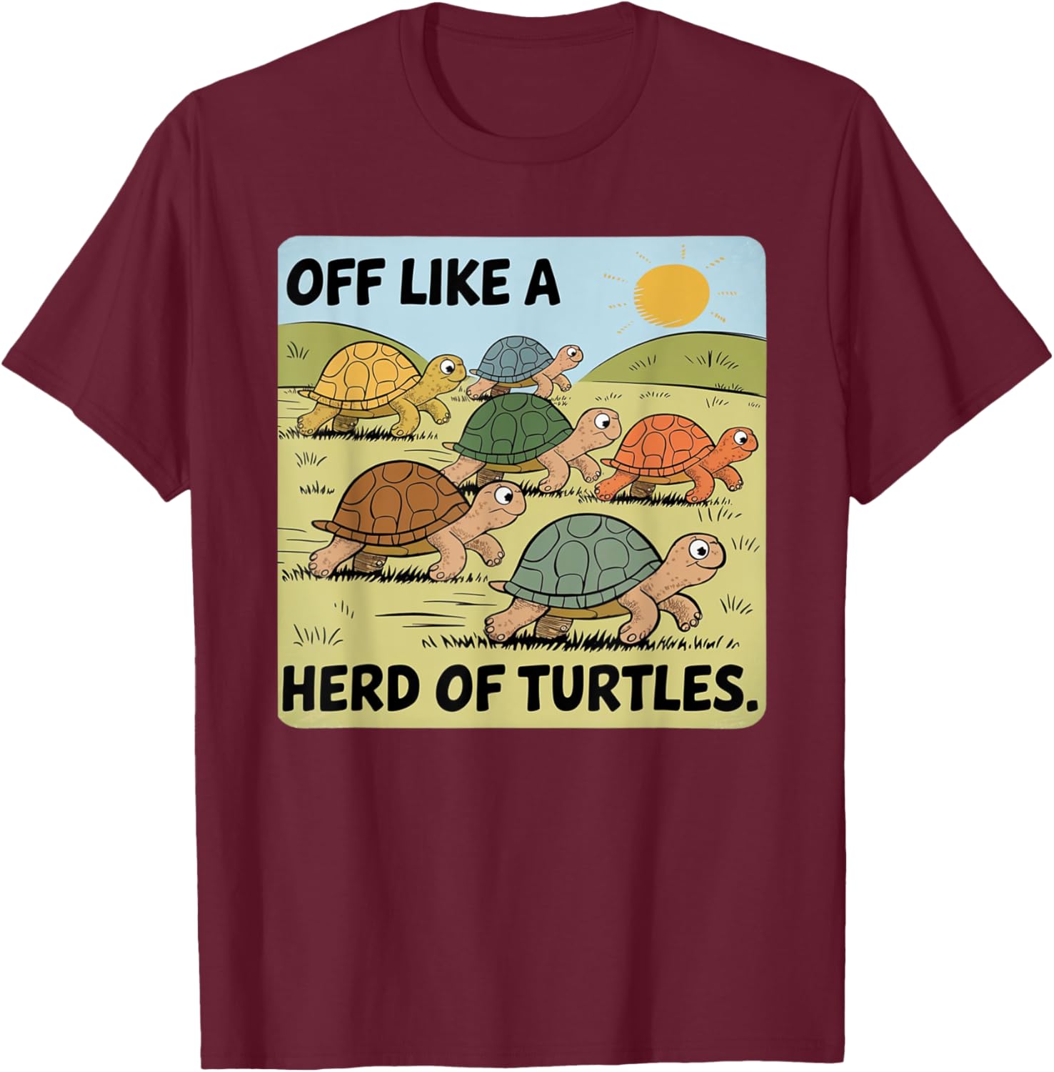 Funny Turtle Saying Off Like a Herd of Turtles Vintage T-Shirt - 6