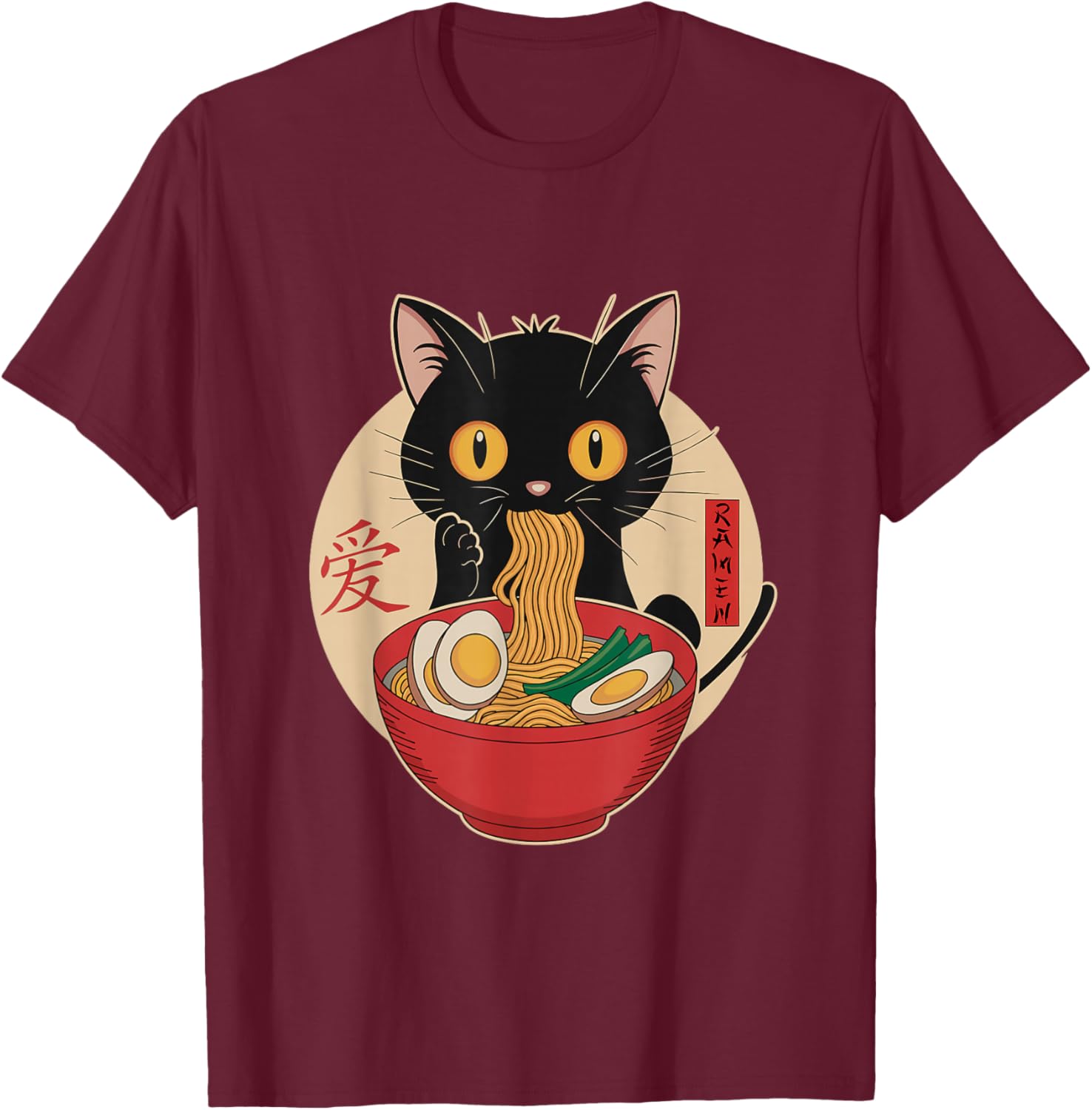 Cute Cat Eating Ramen Noodles Kawaii Anime T-Shirt for Cat Lovers - 28