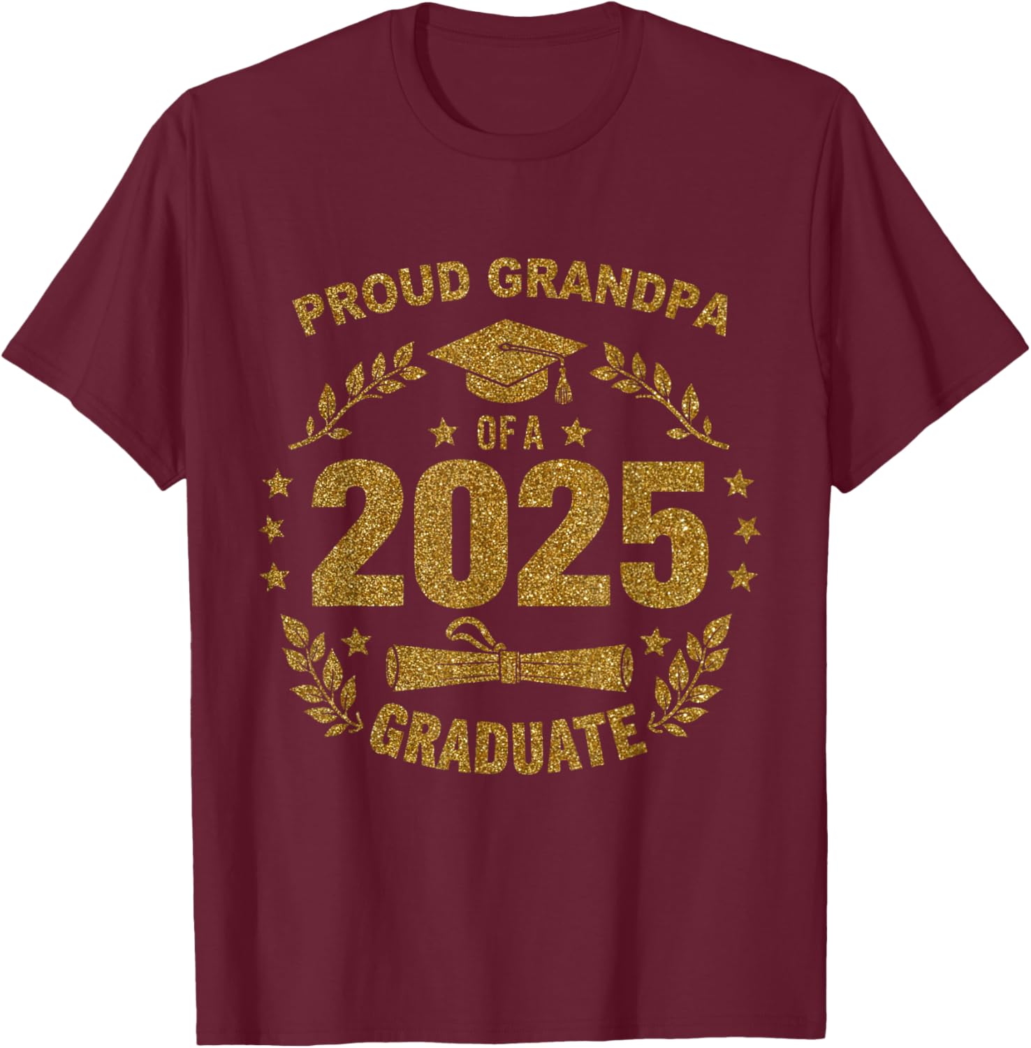 Proud Grandpa 2025 Class of 25 Graduate T-Shirt for Seniors - 4