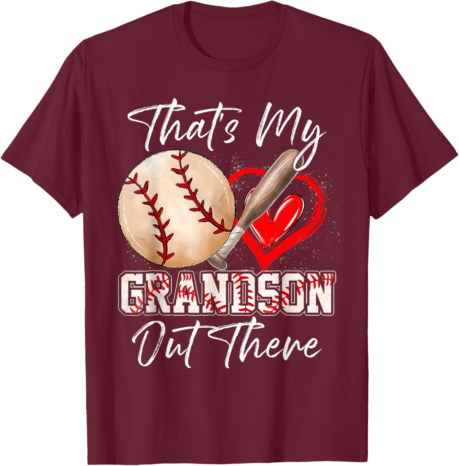 Funny That's My Grandson Out There Baseball T-Shirt for Grandparents - 11
