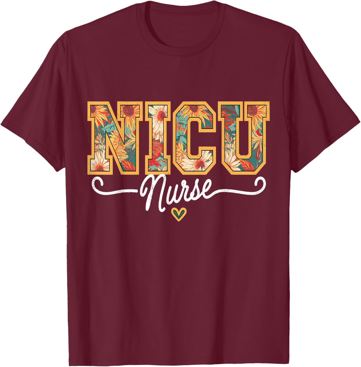 Floral NICU Nurse T-Shirt for Neonatal ICU RN Staff Appreciation Gifts - 6