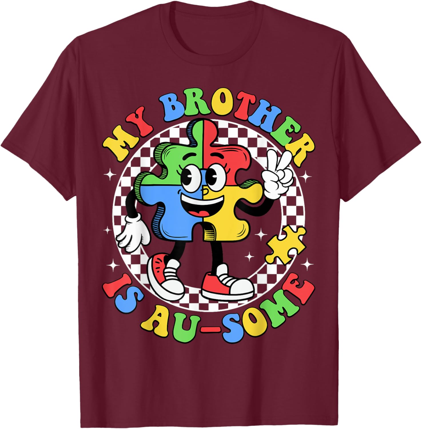 Retro Awesome Sister T-Shirt for Autism Awareness, Fun and Stylish Design - 3