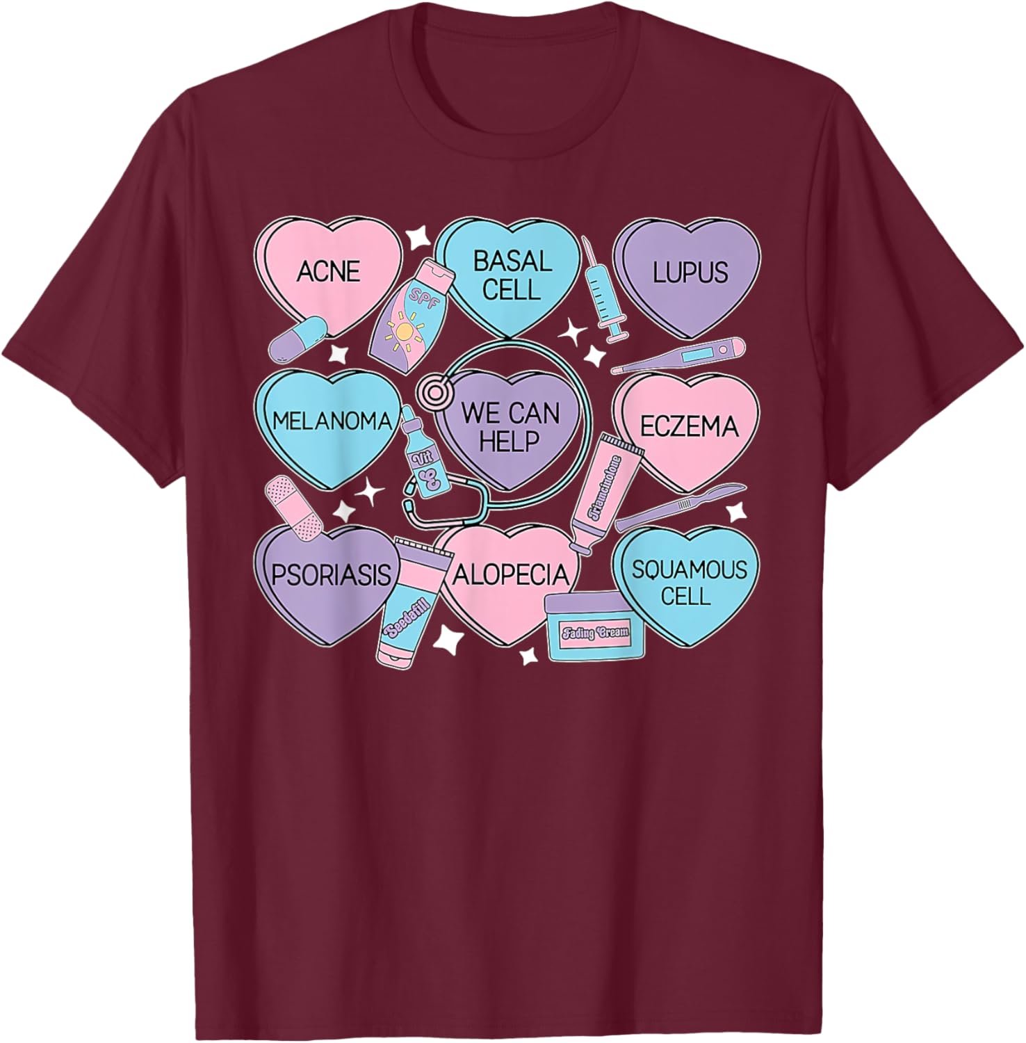 Retro Dermatology Candy Heart Shirt for Valentine's Day Gifts - 8