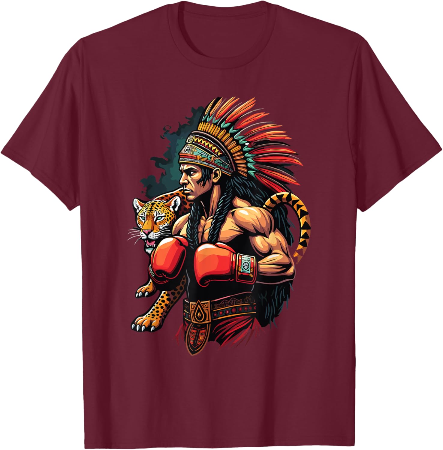 Inca Warrior Jaguar Spirit T-Shirt for Mexican Boxing Fans - 9