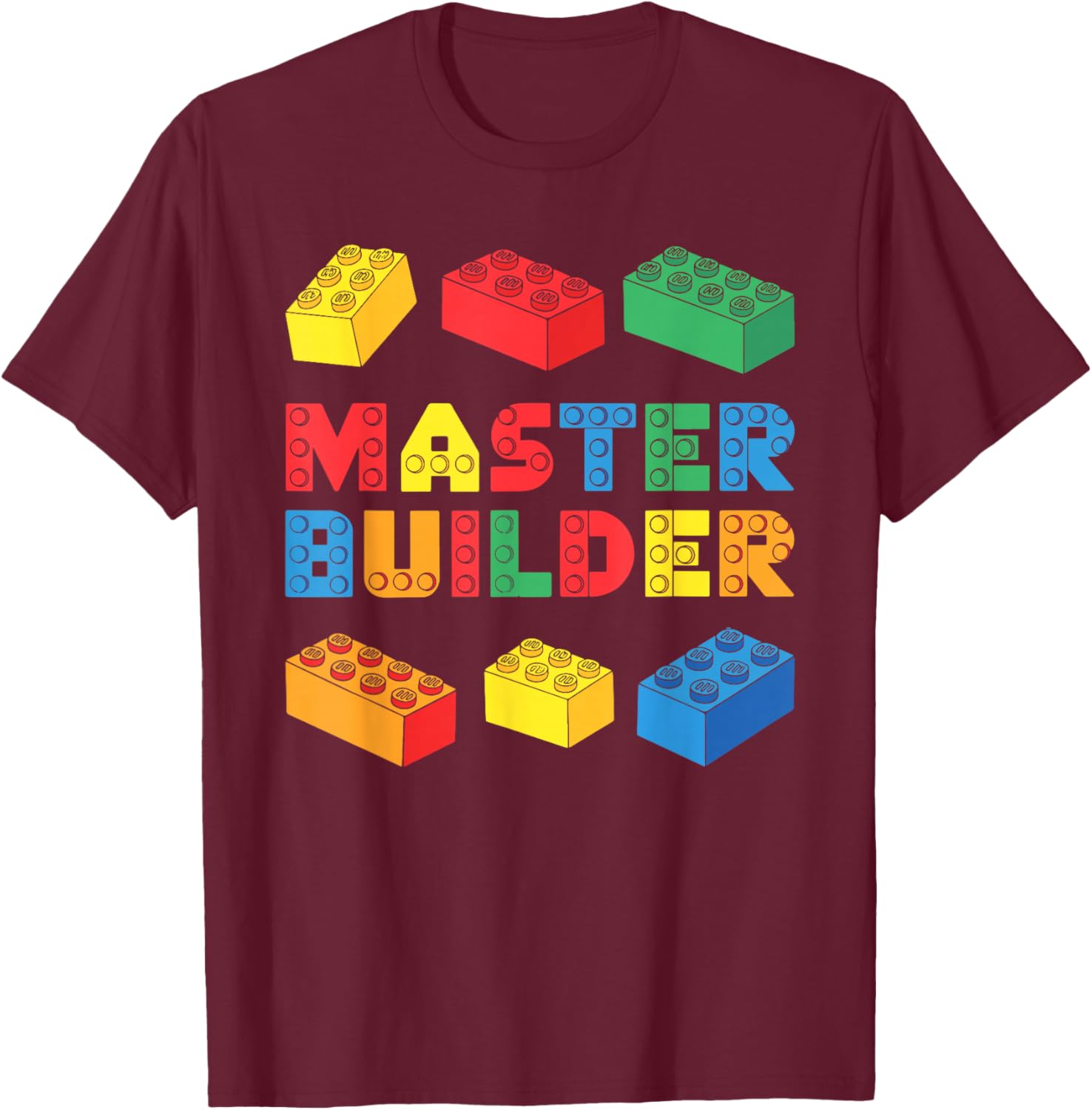 Master Builder T-Shirt for Kids and Adults with Fun Brick Design - 6