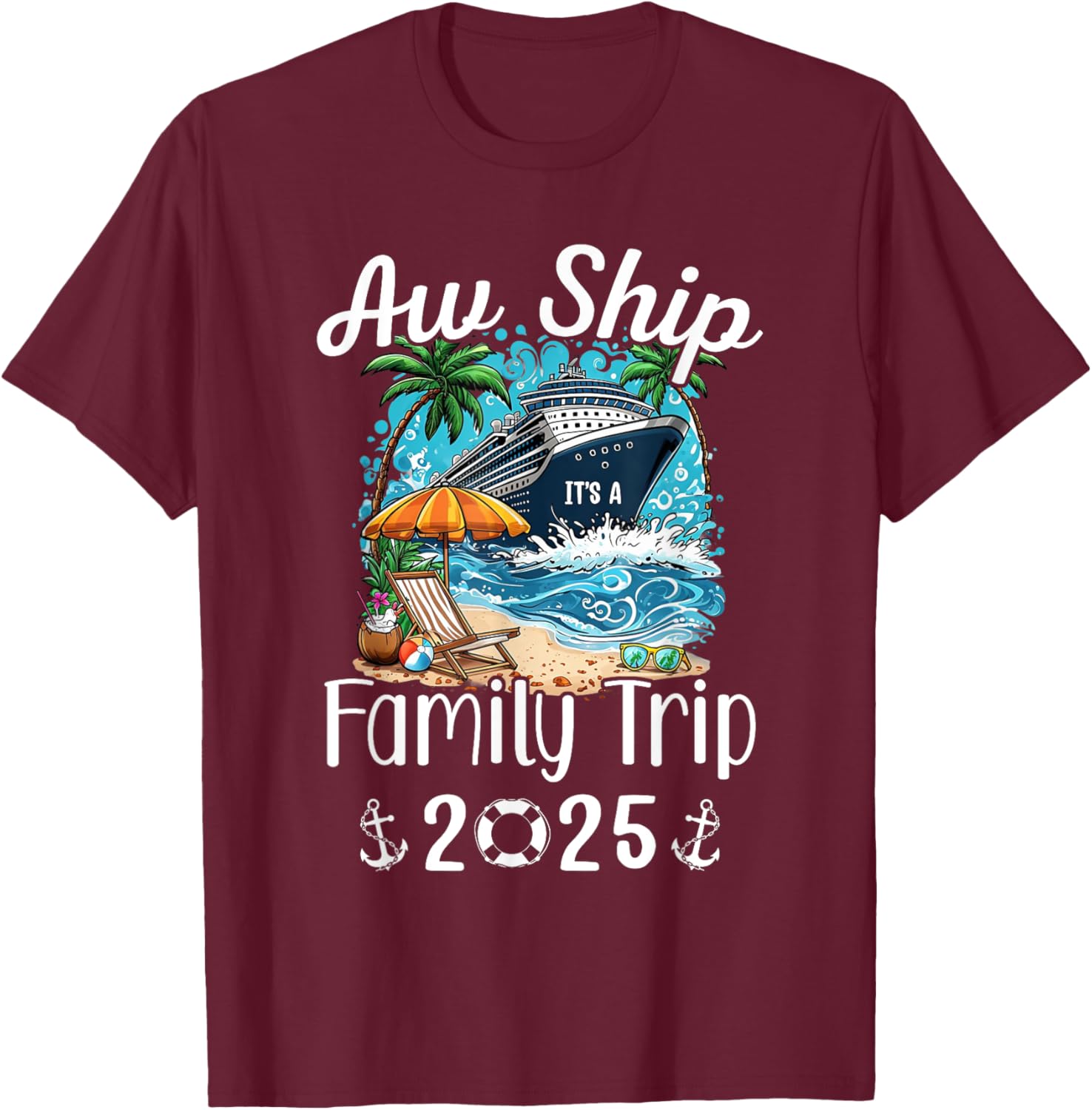 Family Matching Aw Ship It's A Family Trip 2025 Cruise T-Shirt - 15