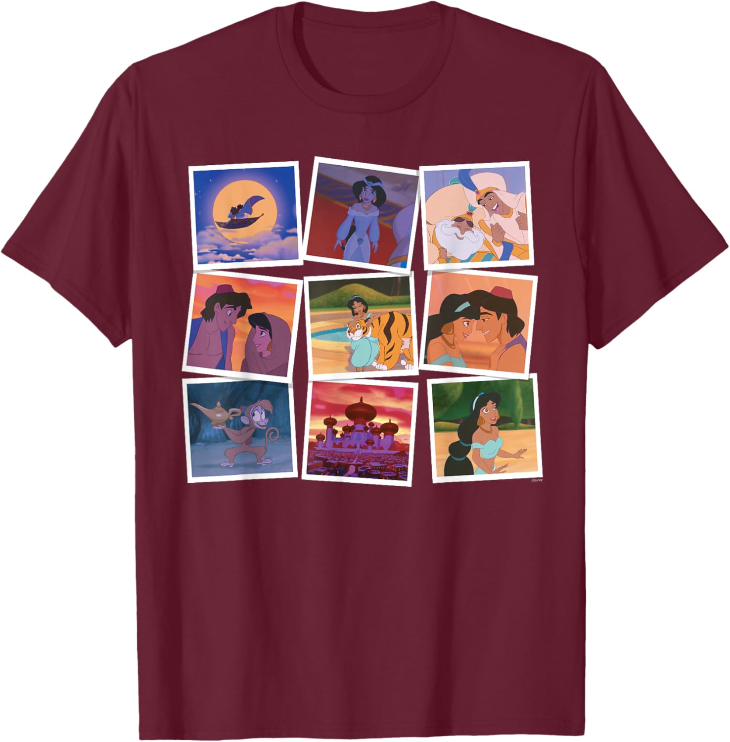 Disney Aladdin and Princess Jasmine Movie Frames T-Shirt for Fans - 2