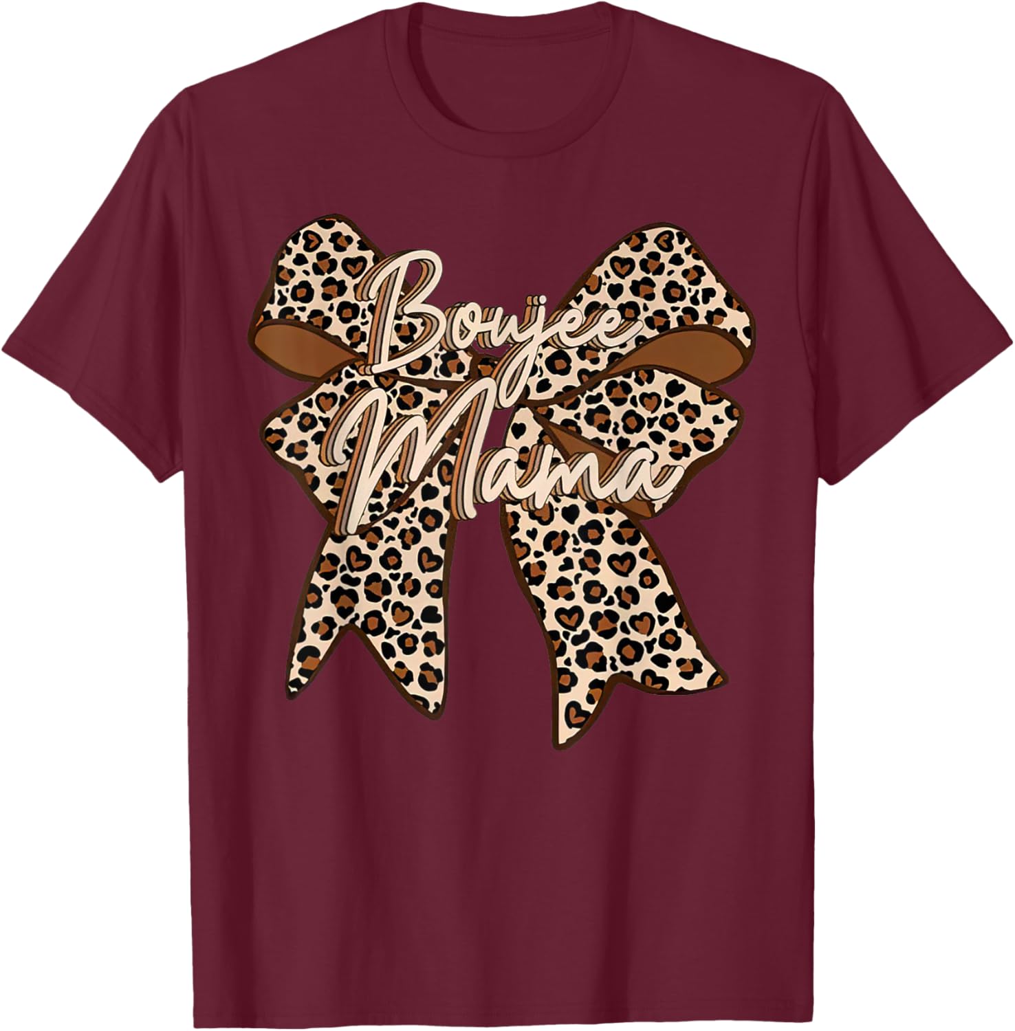 Boujee Mama Leopard Coquette Bow T-Shirt for Stylish Moms on Mother's Day - 21
