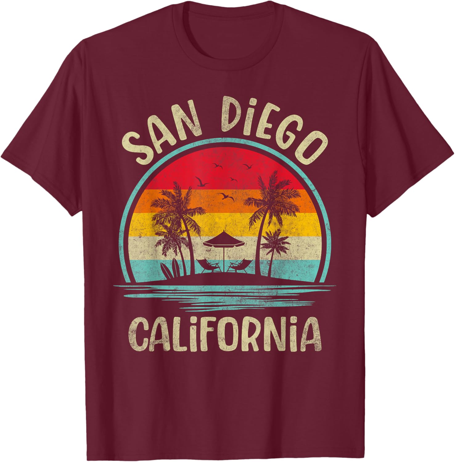 San Diego Beach Palm Tree Family Summer Vacation T-Shirt for Fun Days - 4