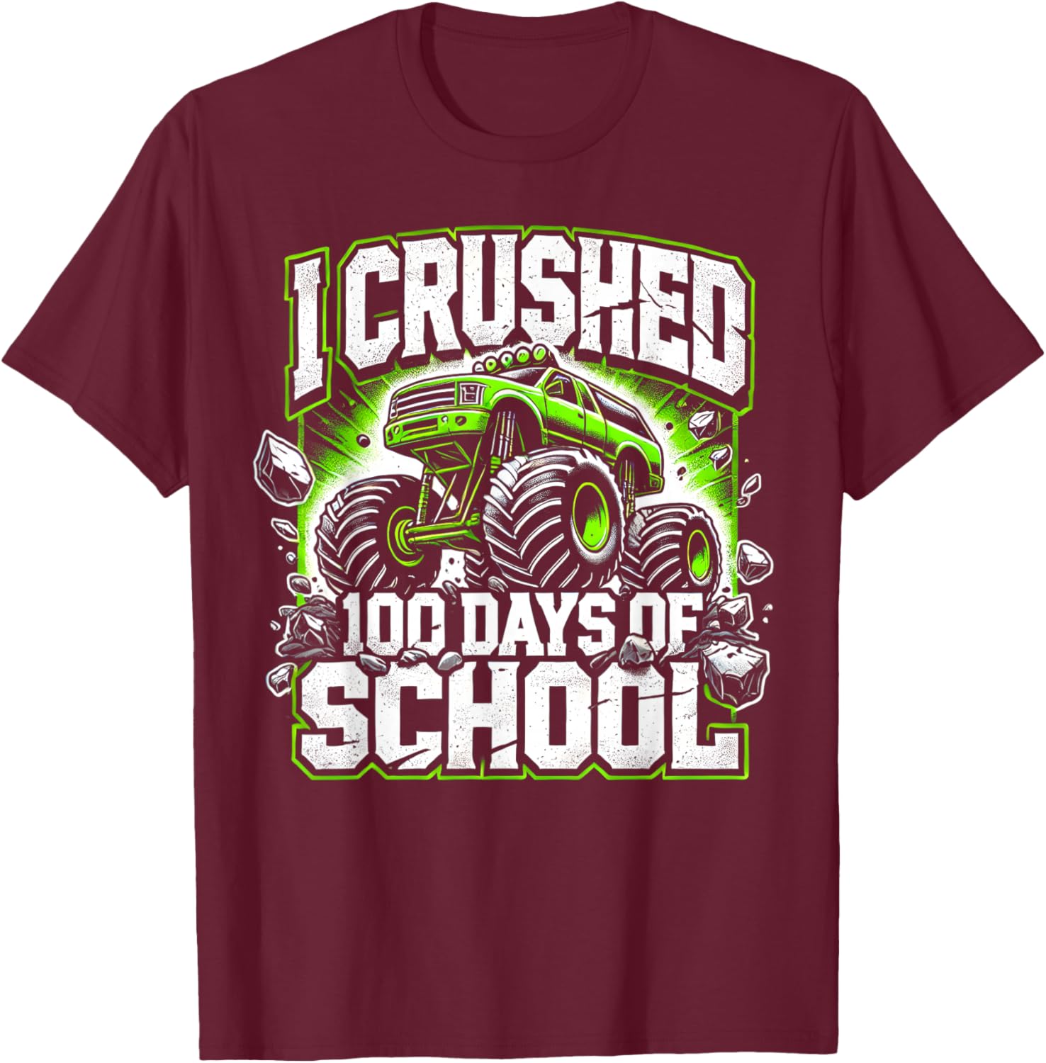 100 Days of School Monster Truck Shirt for Boys Fun 100th Day Celebration - 7