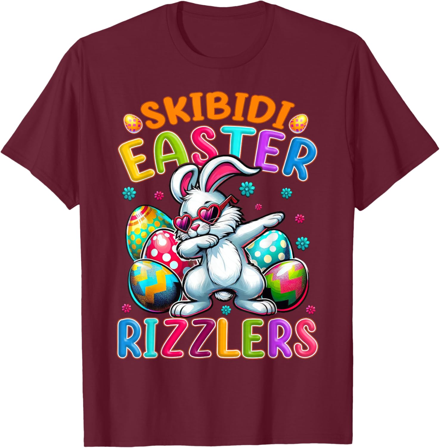 Dabbing Bunny Skibidi Easter Rizzlers T-Shirt for Gen Alpha Style - 14