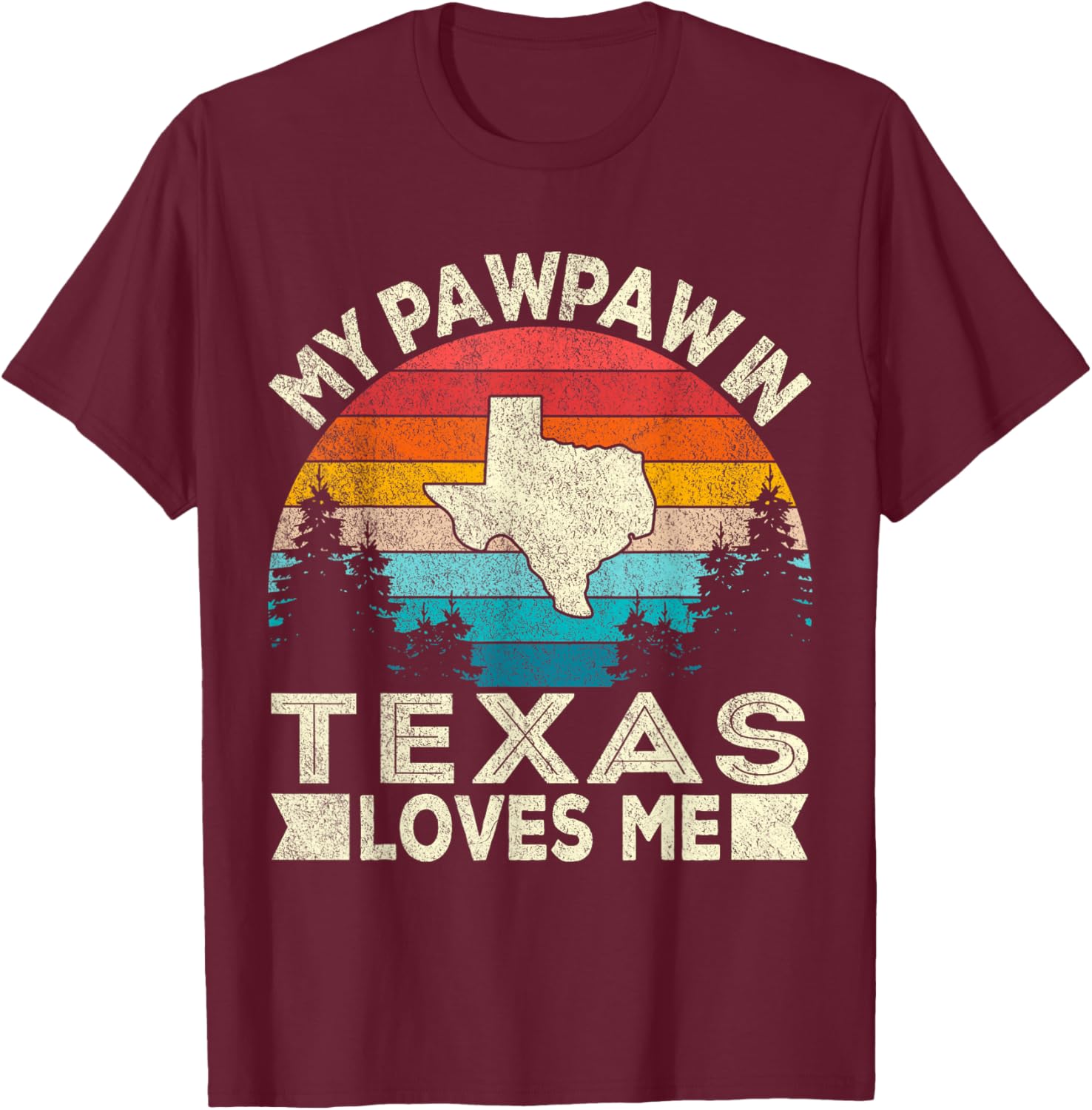 My PawPaw In Texas Loves Me Retro Grandpa T-Shirt for Proud Grandchildren - 26