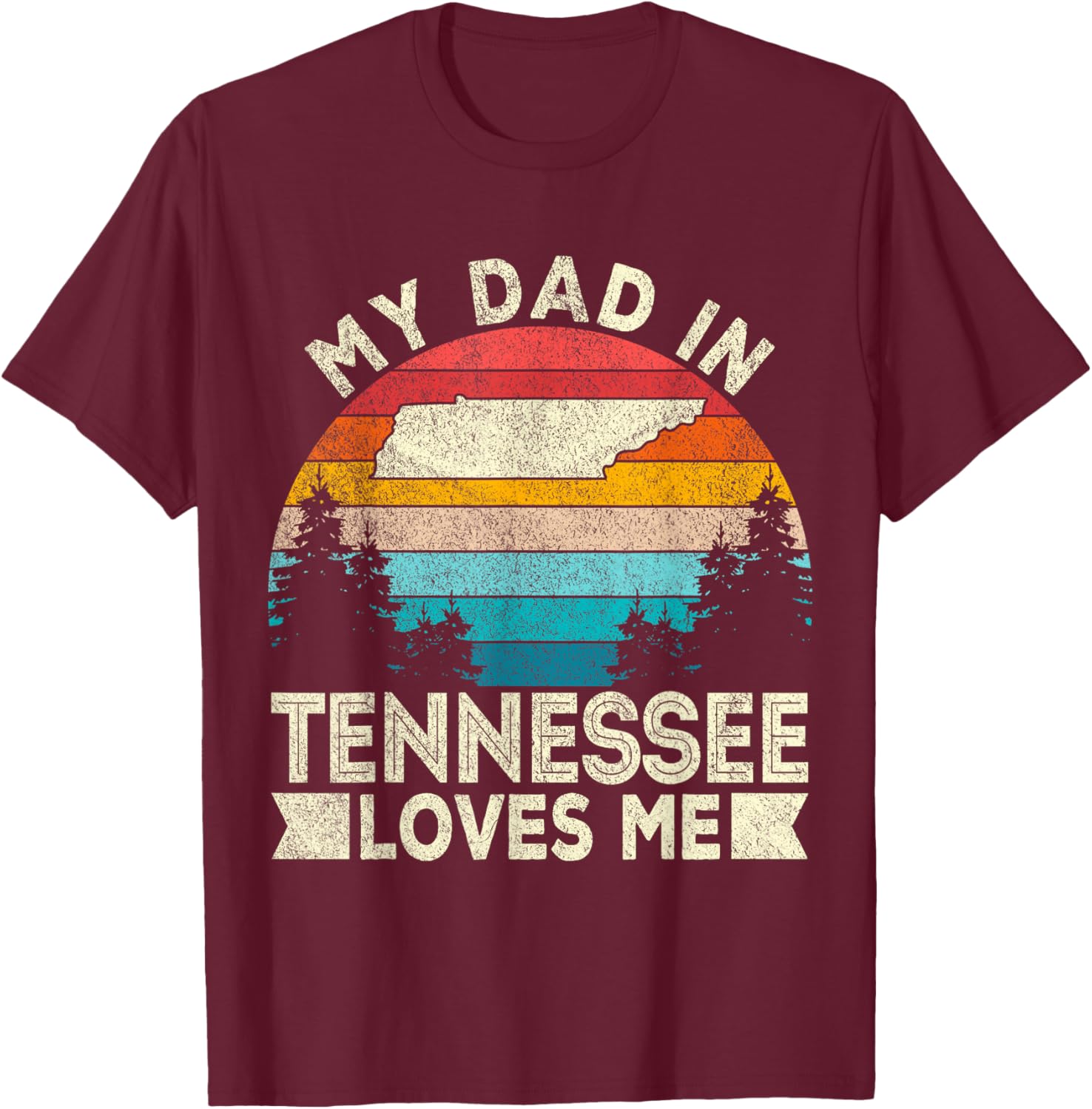Retro Tennessee T-Shirt My Dad Loves Me Casual Gift for Dad - 9