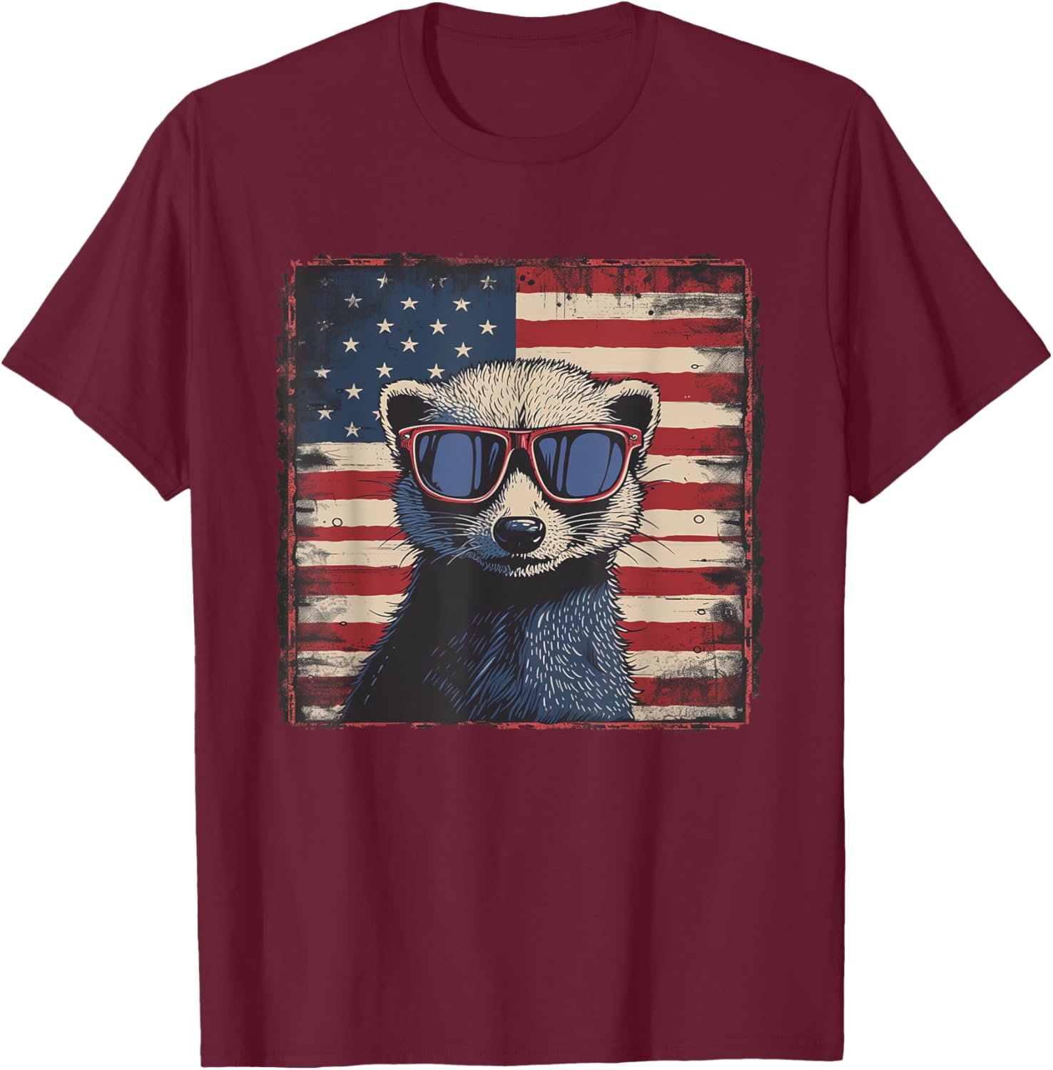 Patriotic Ferret USA Flag Shirt for 4th of July Fun Lovers - 3
