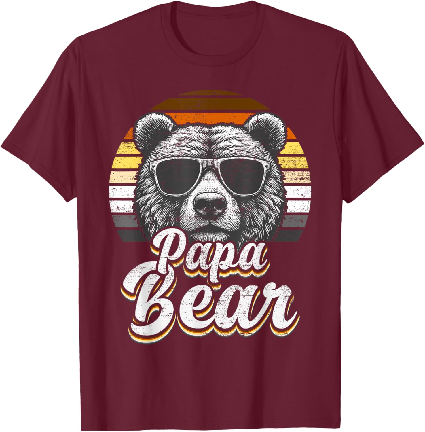 Papa Bear Gay Pride Retro Vintage Flag T-Shirt for LGBTQ+ Pride Fans - 10