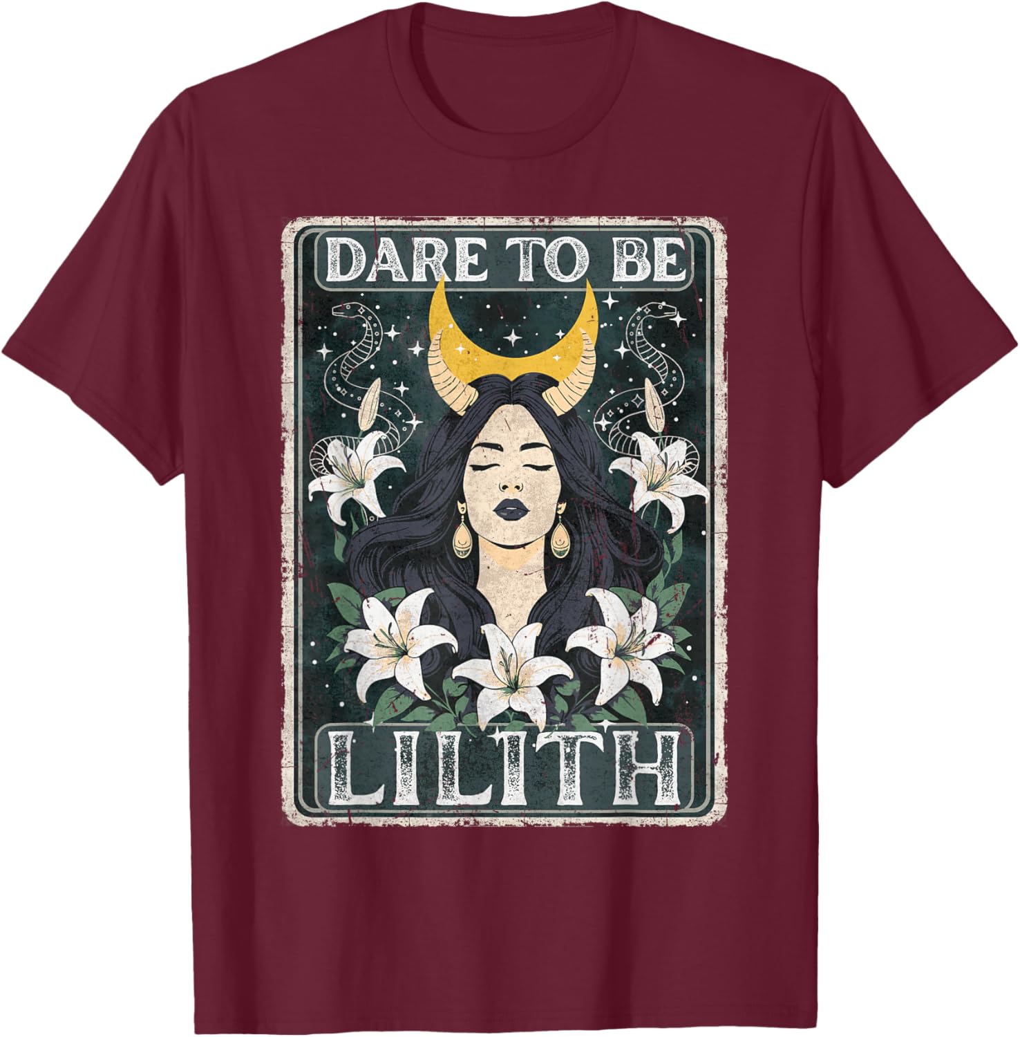 Lilith Tarot Card Goddess T-Shirt for Pagan Witches and Tarot Lovers - 17