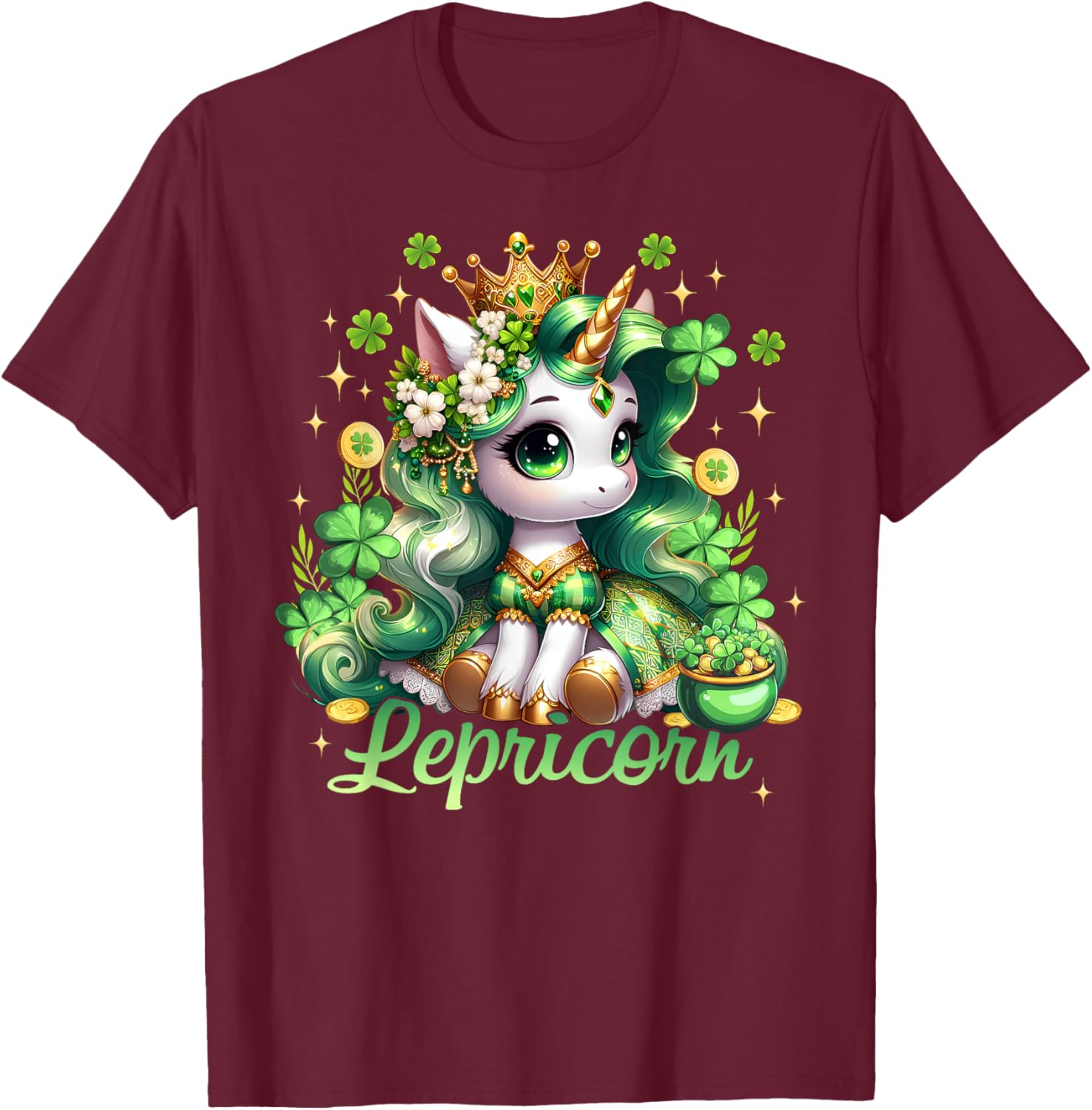 Lepricorn Unicorn St Patricks Day Girls T-Shirt for Kids Fun Style - 12