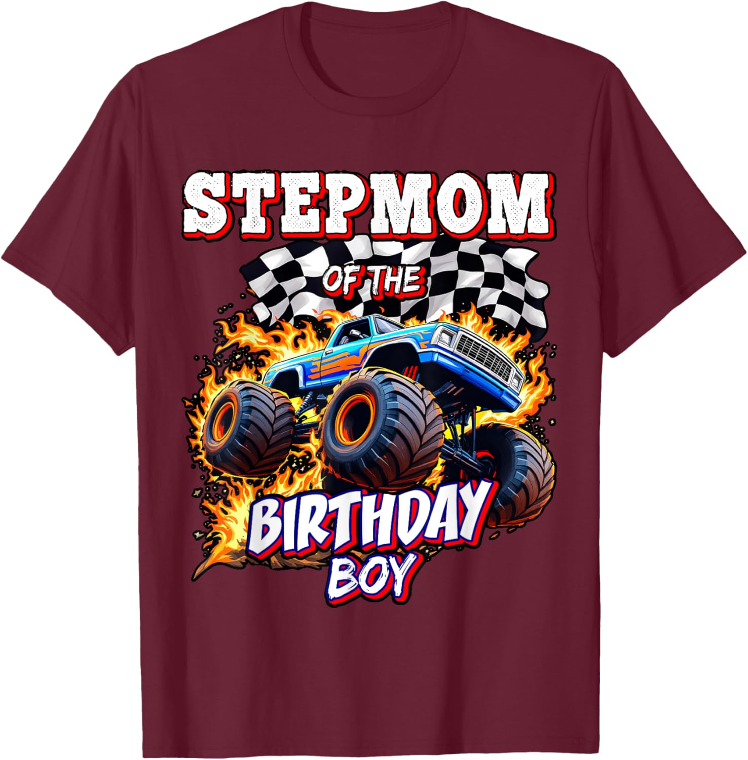 Stepmom of the Birthday Boy Monster Truck T-Shirt for Fun Celebrations - 7