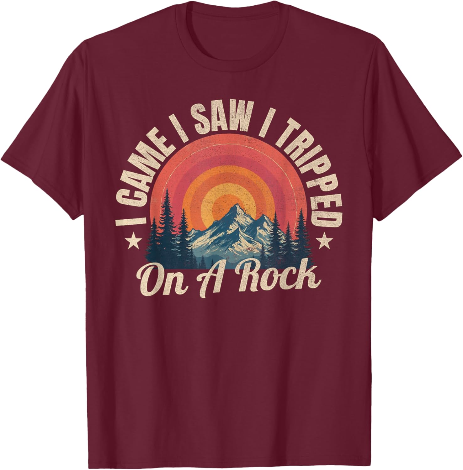 I Came I Saw I Tripped On A Rock Camping T-Shirt for Hiking Enthusiasts - 2