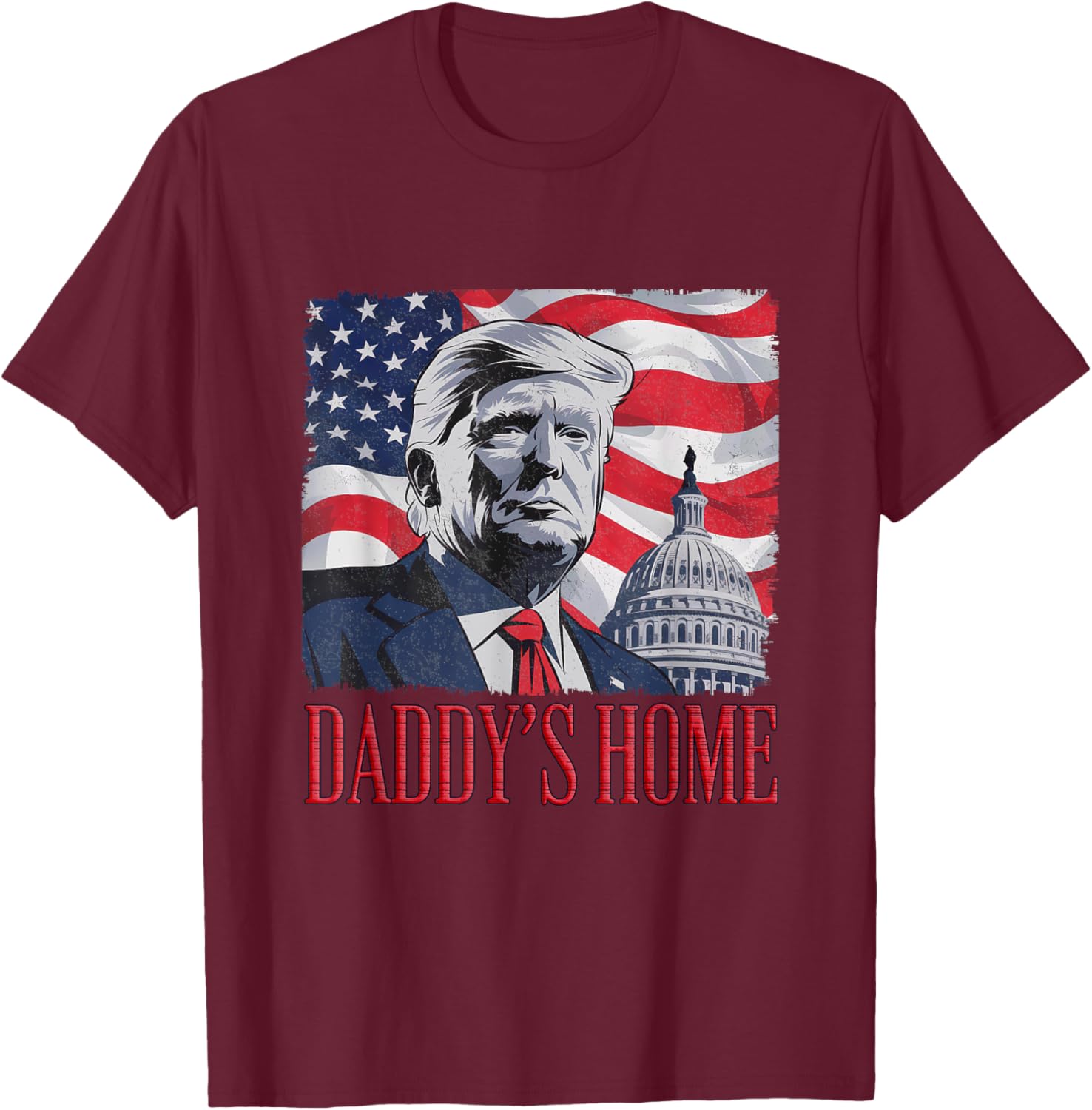 Daddy's Home Trump Tee - Unisex Black Cotton T-Shirt for Political Fans - 20