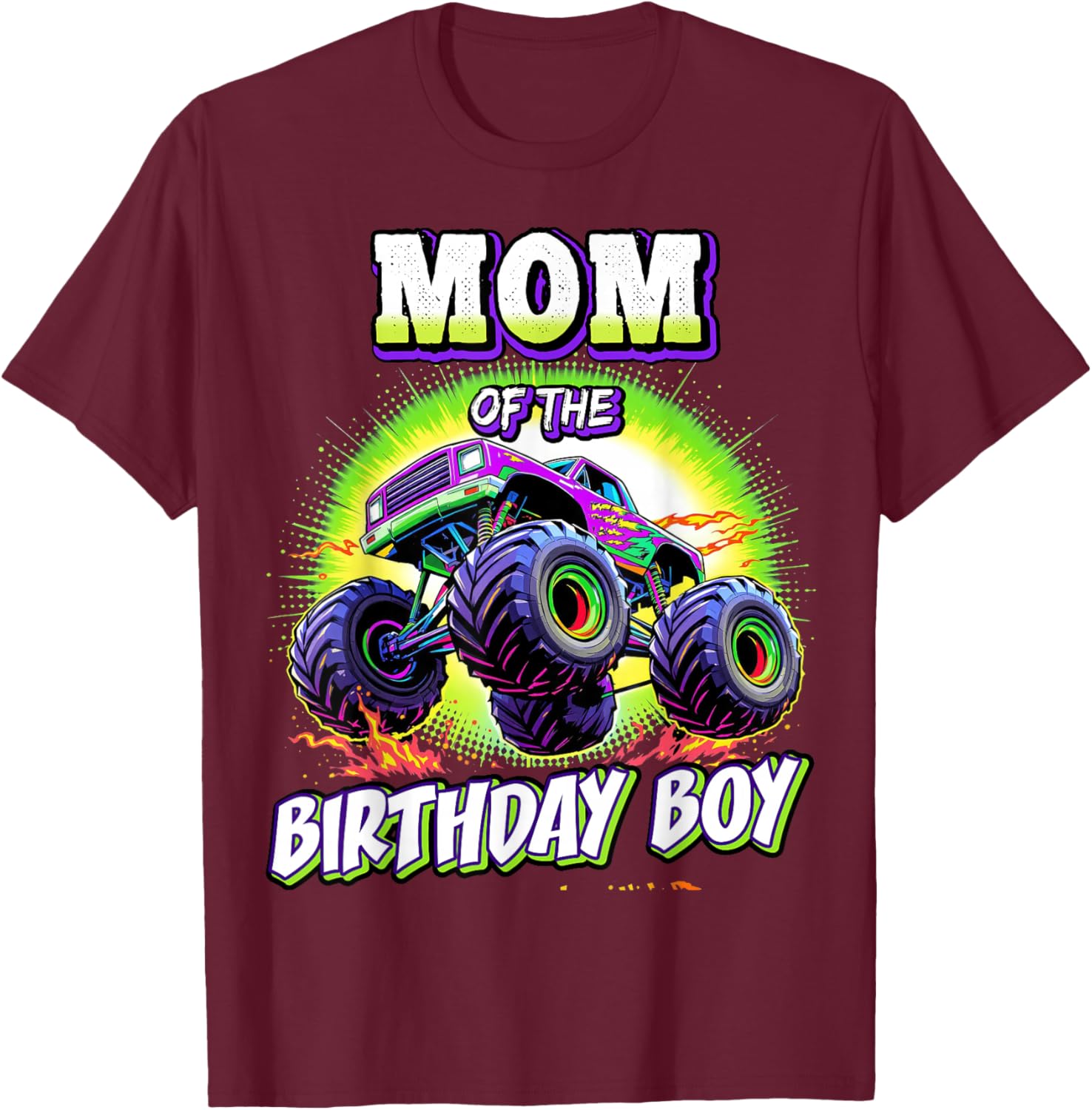 Mom of the Birthday Boy Monster Truck T-Shirt for Fun Celebrations - 2
