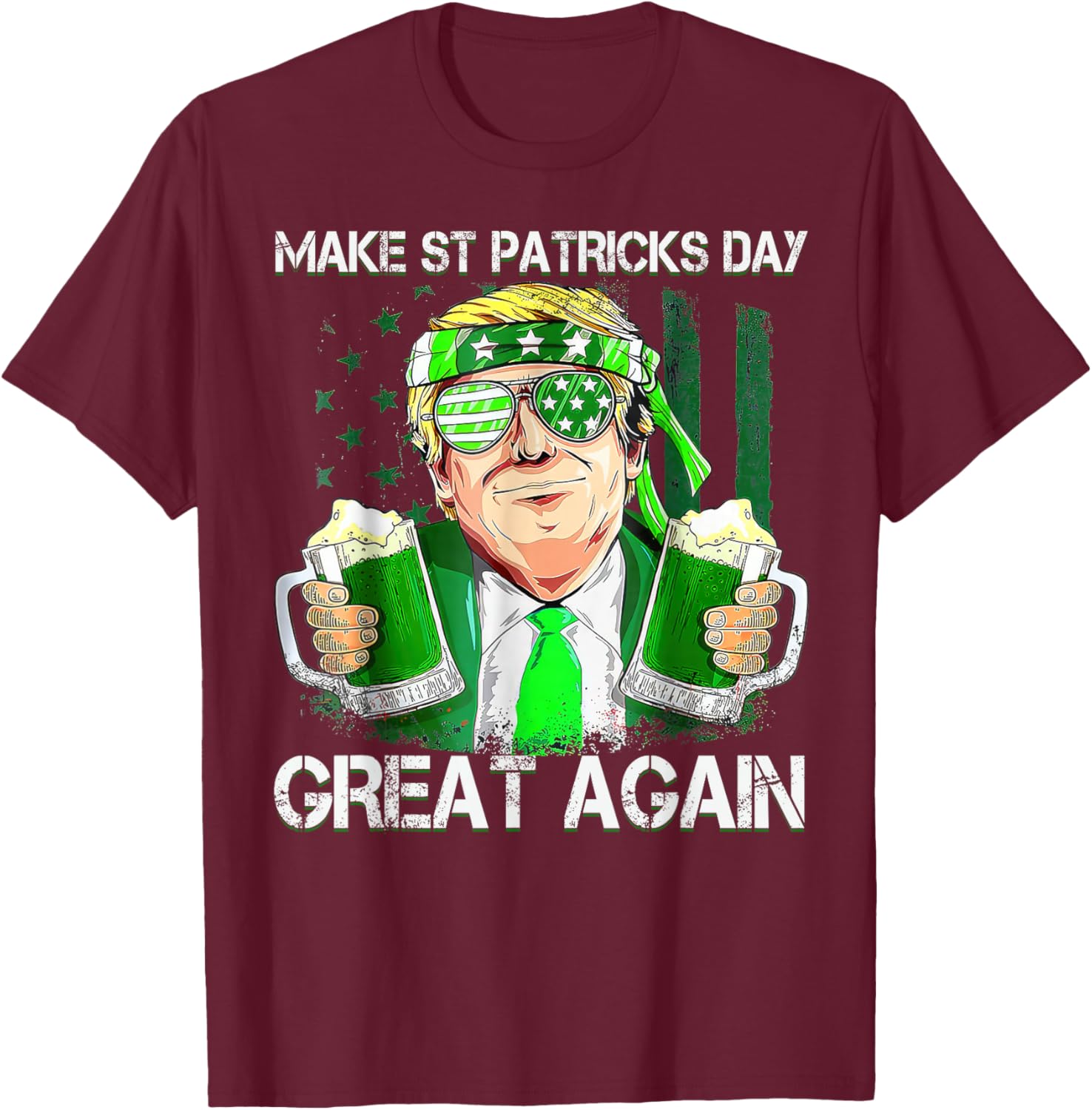 Funny St Patricks Day T-Shirt for Men and Women with US Flag Design - 9