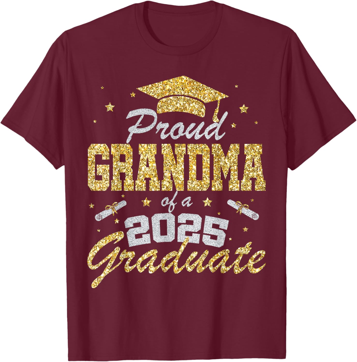 Proud Grandma of 2025 Graduate T-Shirt for Celebrating Senior Year - 1