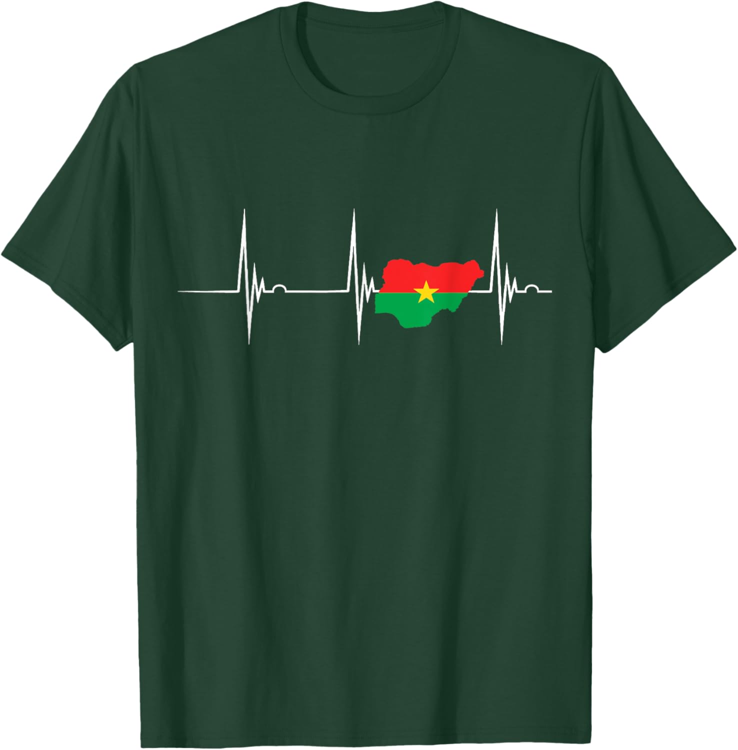 Burkina Faso Heartbeat EKG Pulse Flag T-Shirt for Proud Burkina Fasoans - 23