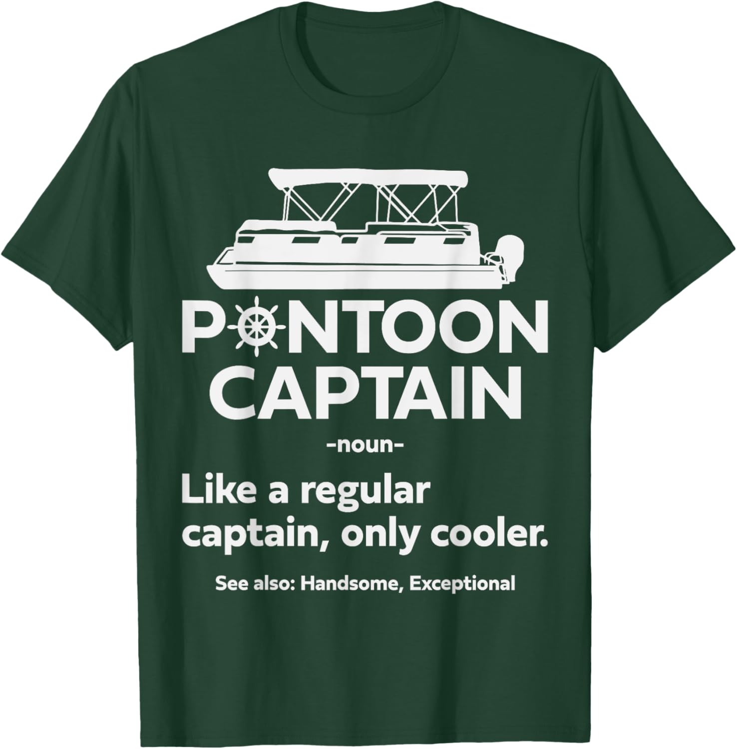 Funny Pontoon Boat Captain Dad T-Shirt for Sailing and Boating Fun - 7